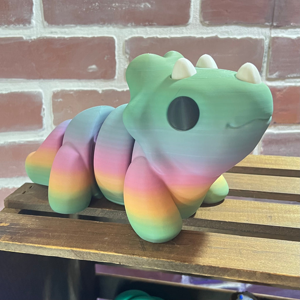 CHONKZ - 11" Giant Triceratops Dinosaur Pocket Pals - Articulated 3D Printed Animal Figurine Decor
