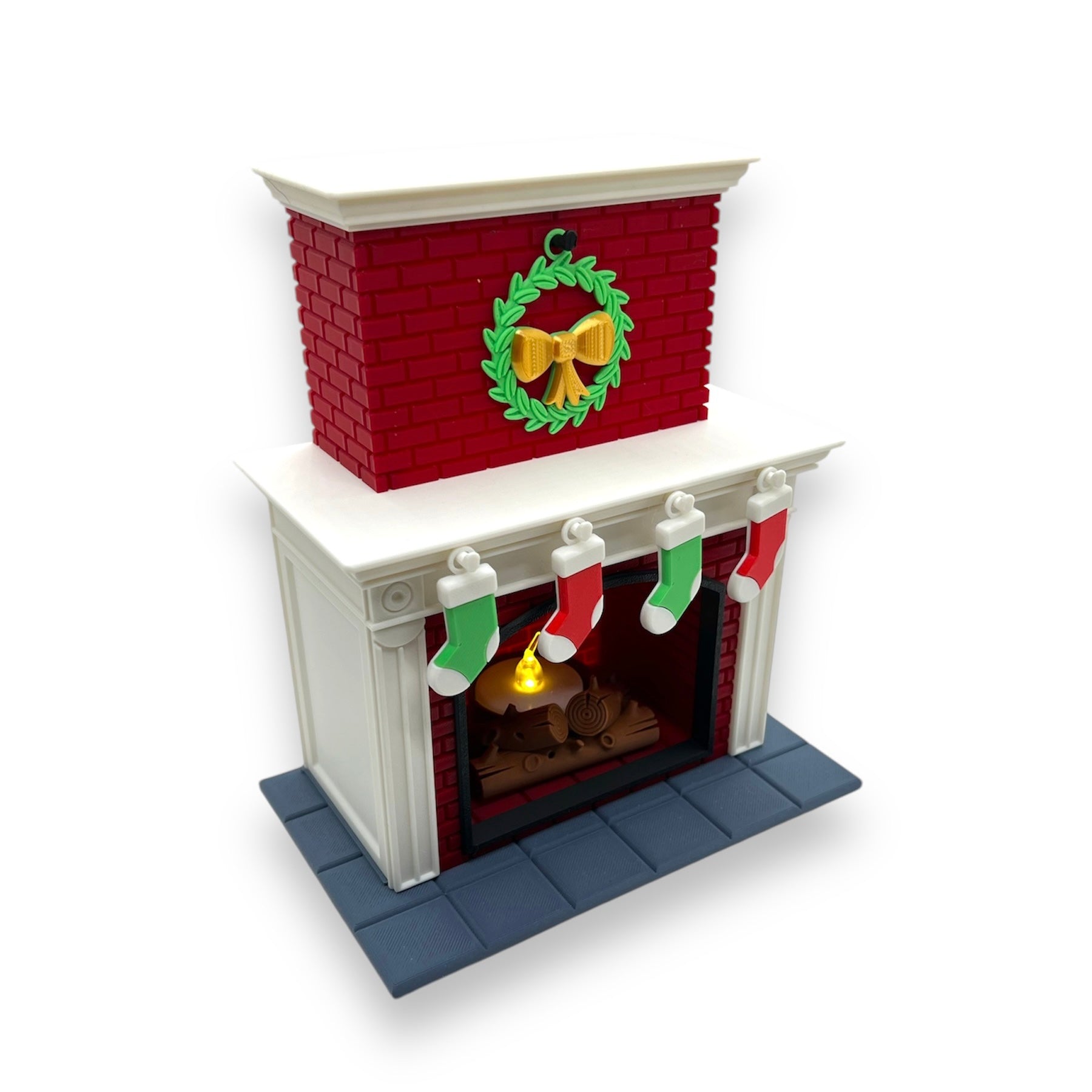 Adorable 8" Tealight Christmas Fireplace Set - 3d Printed Holiday Decor