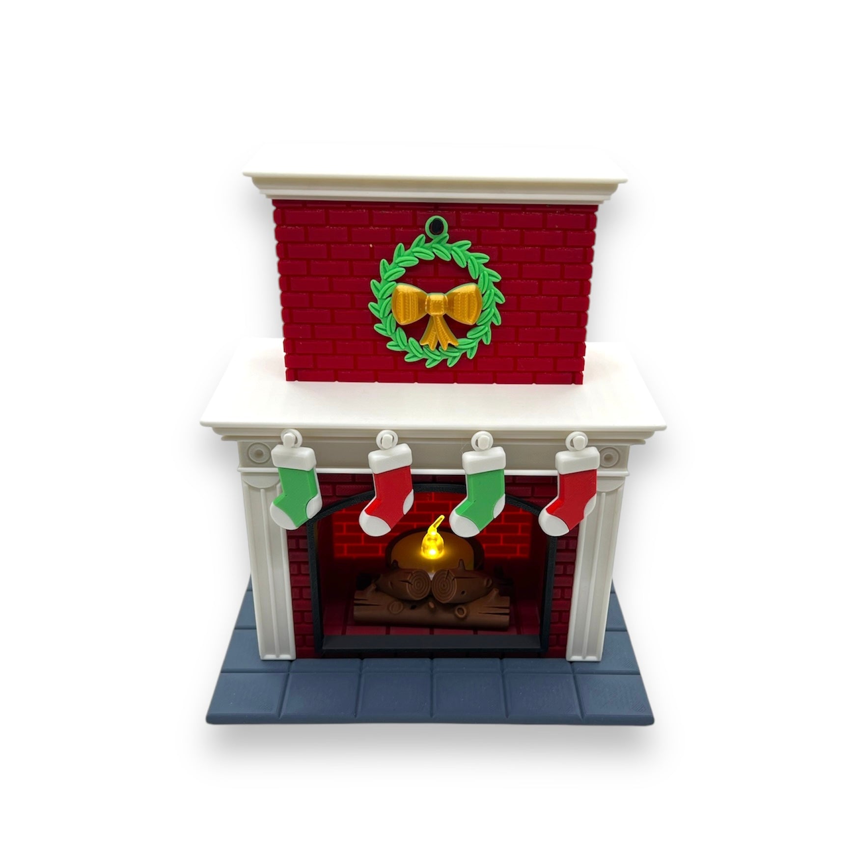 Adorable 8" Tealight Christmas Fireplace Set - 3d Printed Holiday Decor