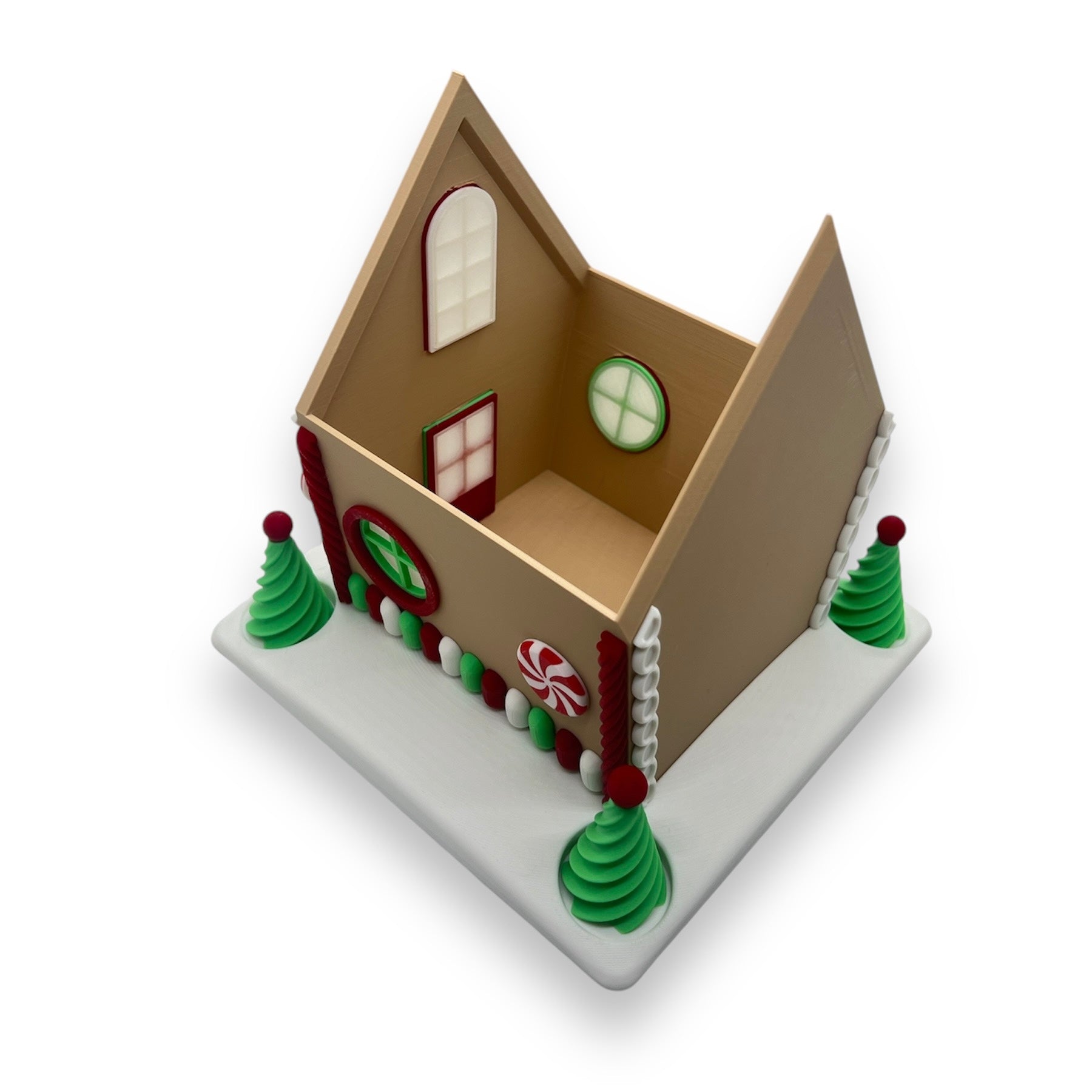 Adorable 8" Christmas Gingerbread House Container - 3d Printed Holiday Decor