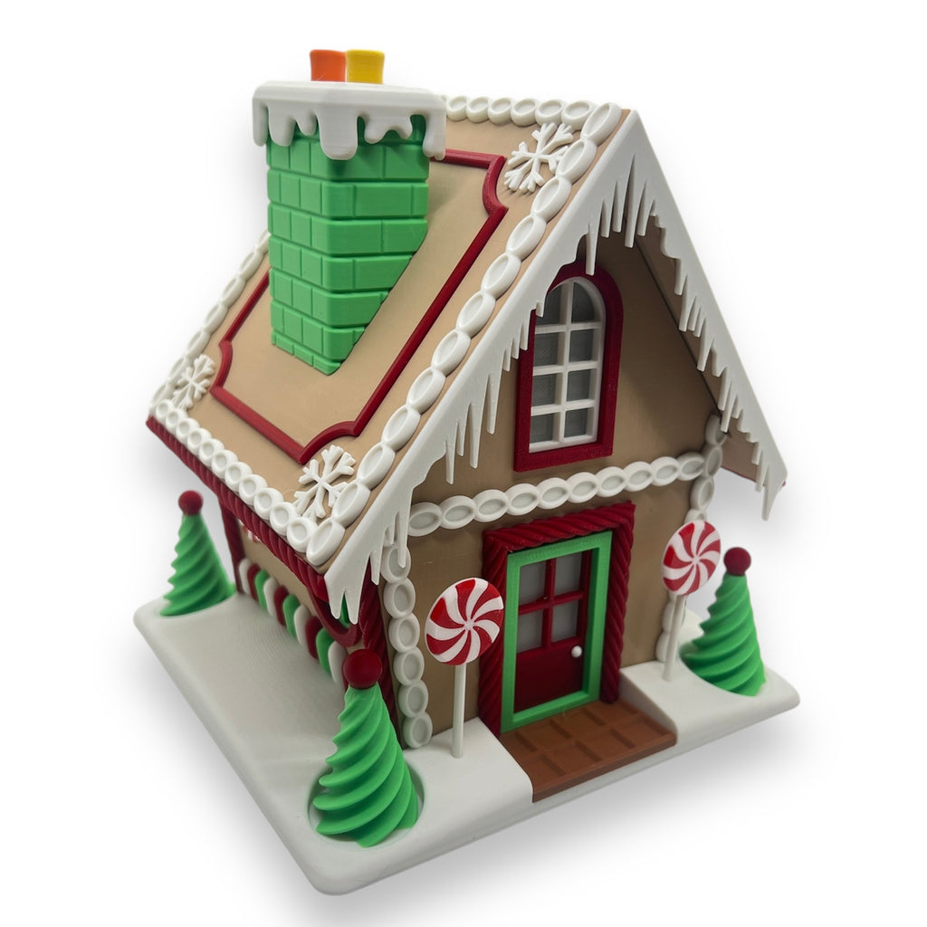 Adorable 8" Christmas Gingerbread House Container - 3d Printed Holiday Decor