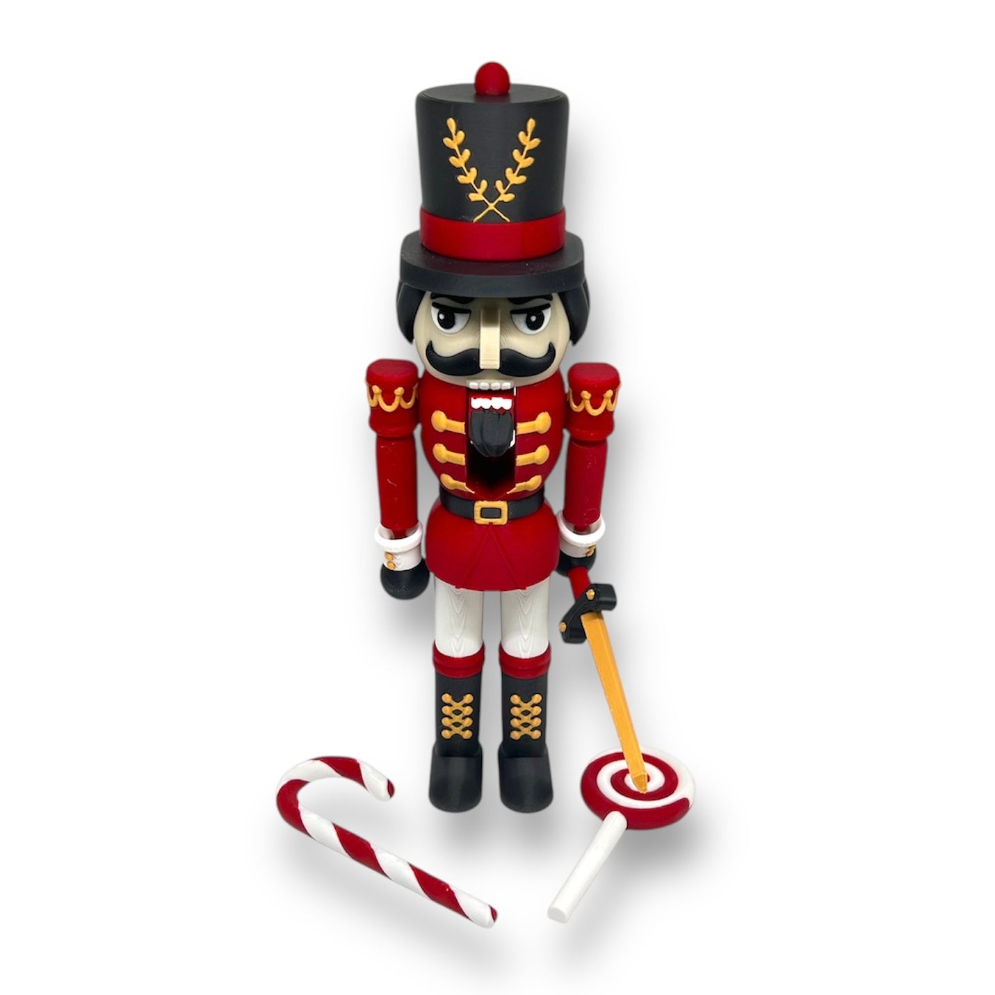 Beautiful - 10" Christmas Nutcracker - Articulated 3D Printed Animal Figurine Decor