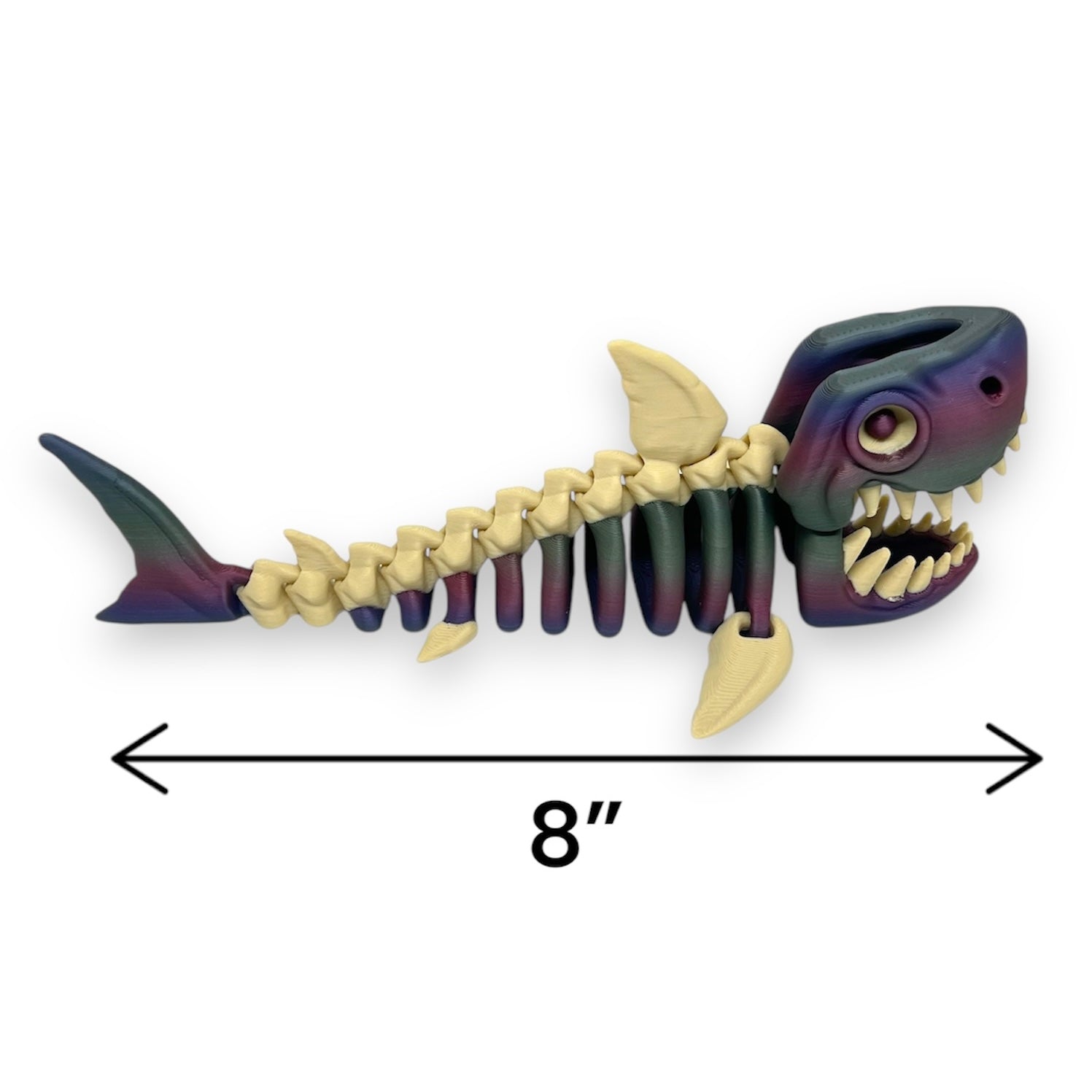 8" Shark Skeleton - Articulated 3D Printed Ornament Decor Figurine