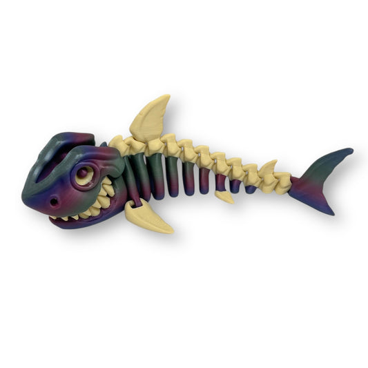 8" Shark Skeleton - Articulated 3D Printed Ornament Decor Figurine