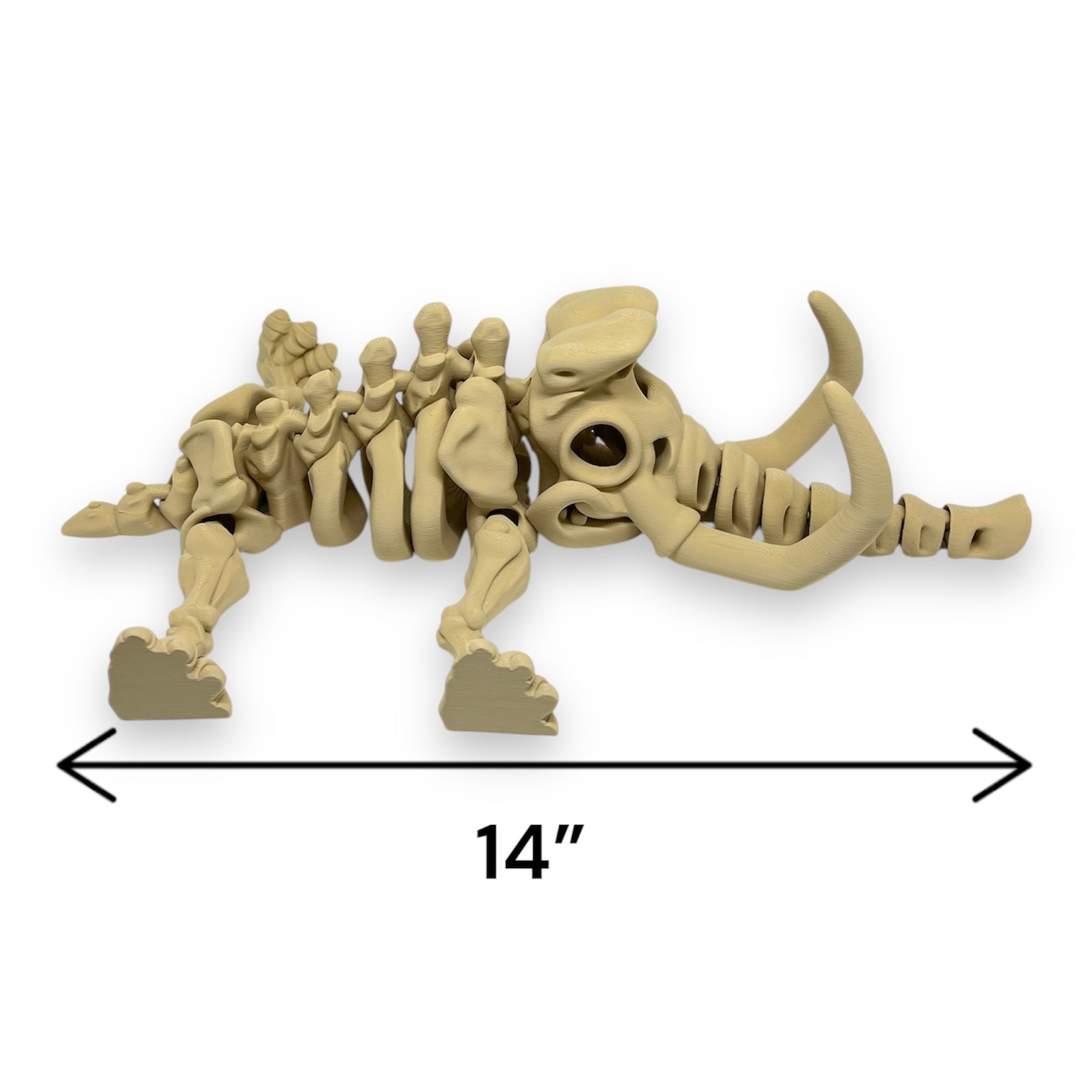 CHONKZ Giant 14" Mammoth Skeleton - Large Scale Articulated Fun - With Optional Stand - 3d Printed Figurine