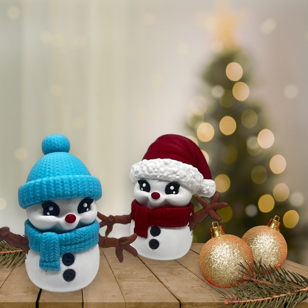 Beautiful 4.5" Snowman Christmas Holiday Decor- 3d Printed Figurine by Gnarly Novelties Prints
