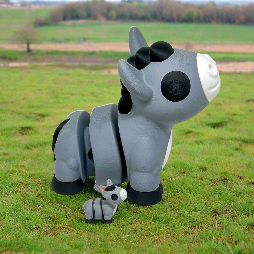 CHONKZ 7" Giant Donkey Pocket Pals - Articulated 3D Printed Animal Figurine Decor Decoration