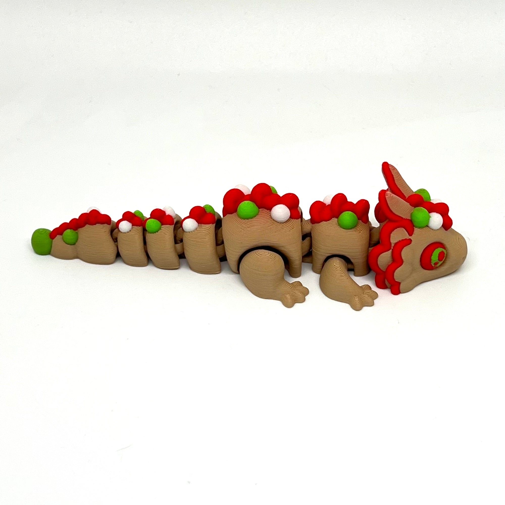 Festive Christmas Gingerbread Dragon - Articulated 3d Printed Holiday Decor Decoration Cookie Wall Ornaments