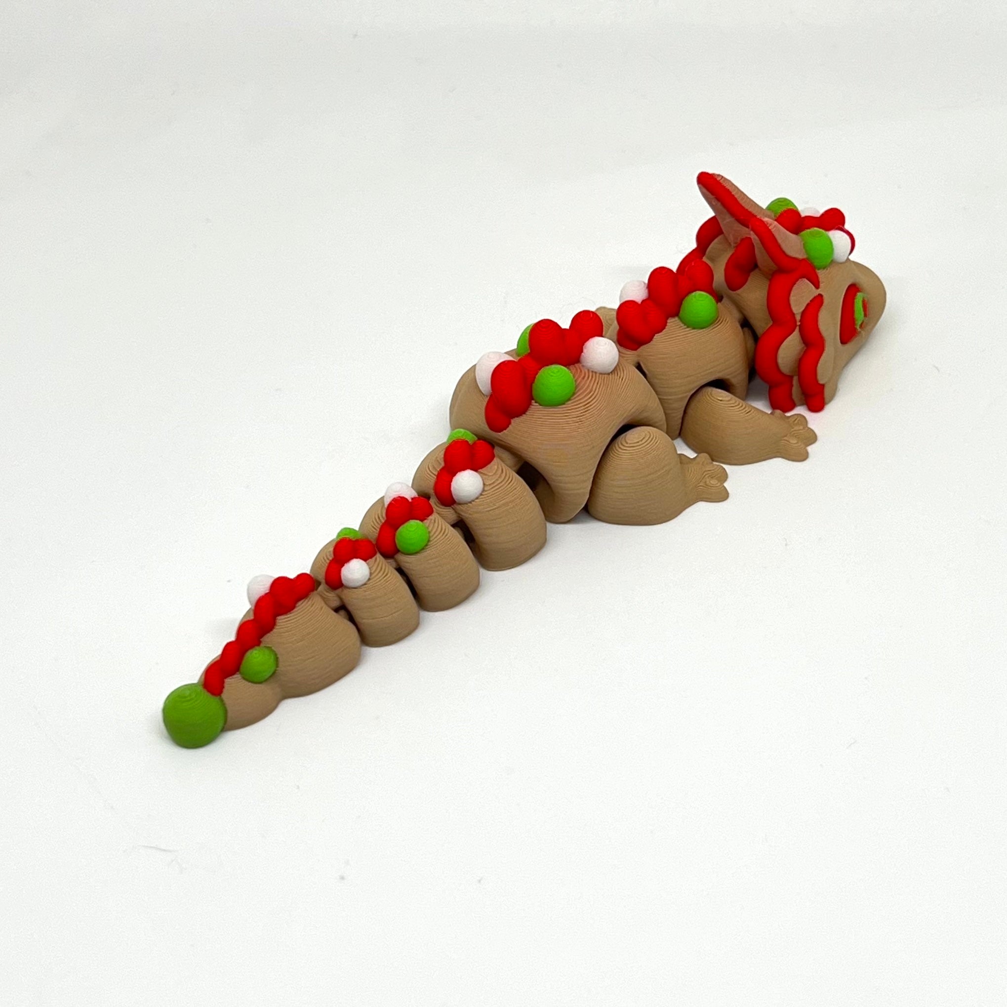 Festive Christmas Gingerbread Dragon - Articulated 3d Printed Holiday Decor Decoration Cookie Wall Ornaments