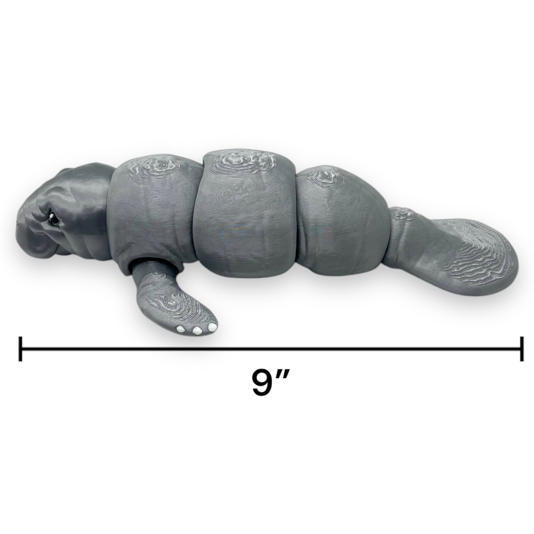 Lifelike 9" Articulated Manatee - 3d Printed Figurine by Gnarly Novelties Prints Decor Shelf