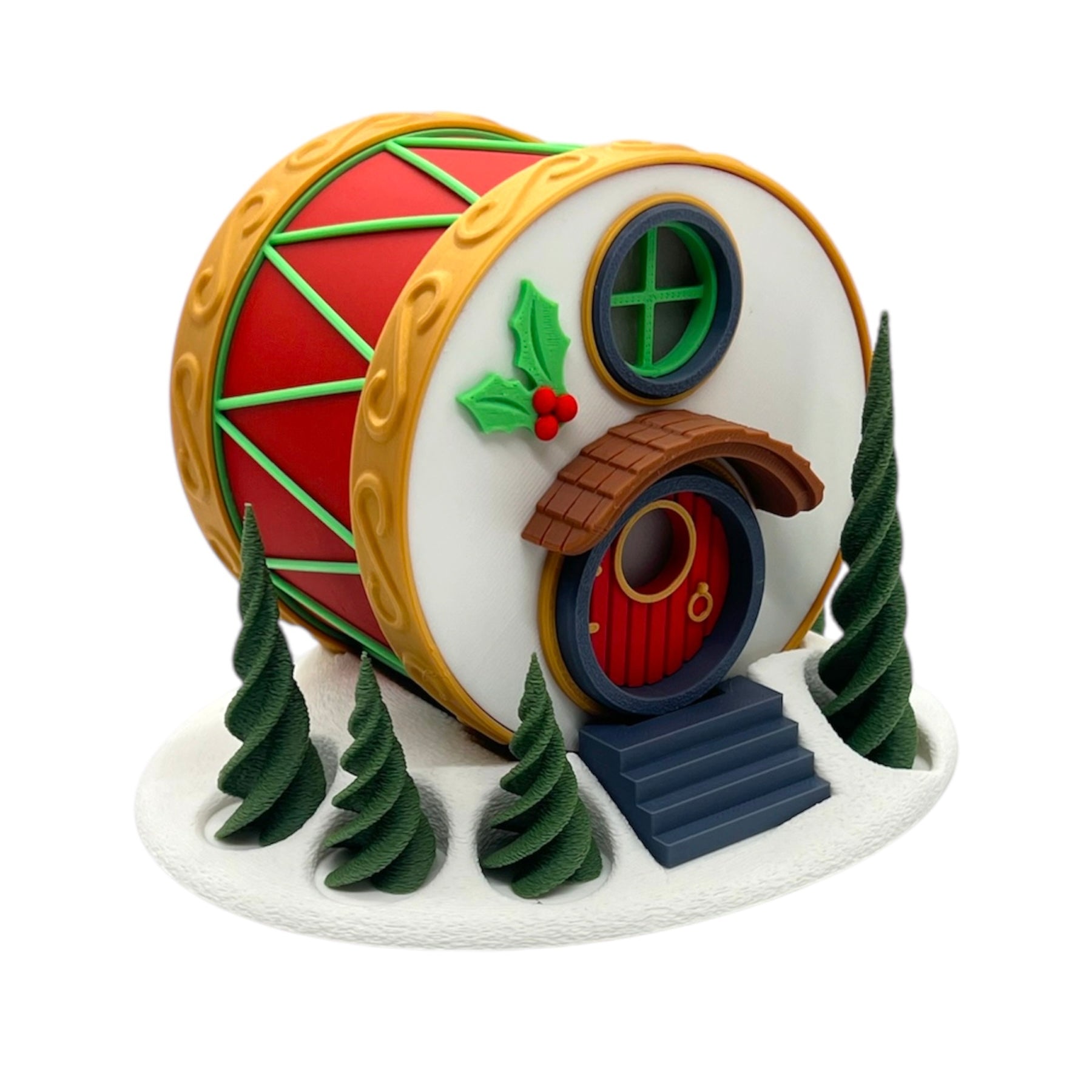 Whimsical Tealight Fairy House - Christmas Collection - 3d Printed Holiday Decor