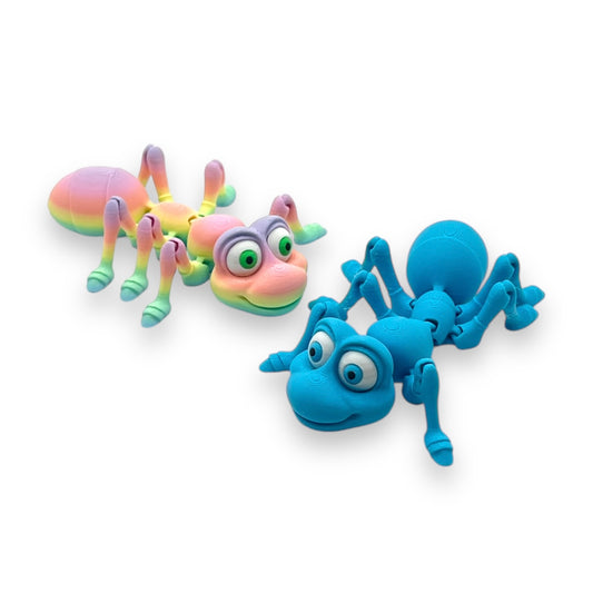 Adorable Cartoonish Ant - 4.5" or 11" Articulated 3D Printed Animal Figurine Plastic Decorative Decor