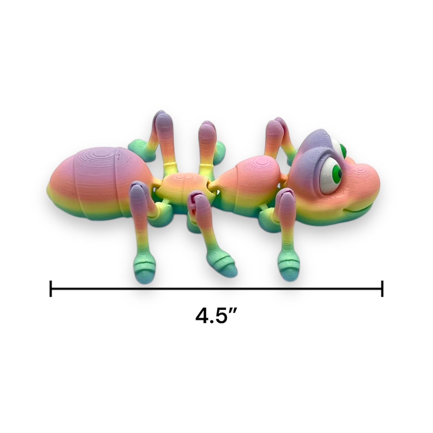 Adorable Cartoonish Ant - 4.5" or 11" Articulated 3D Printed Animal Figurine Plastic Decorative Decor