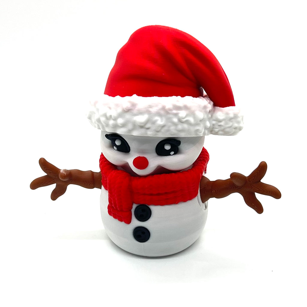 Beautiful 4.5" Snowman Christmas Holiday Decor- 3d Printed Figurine by Gnarly Novelties Prints