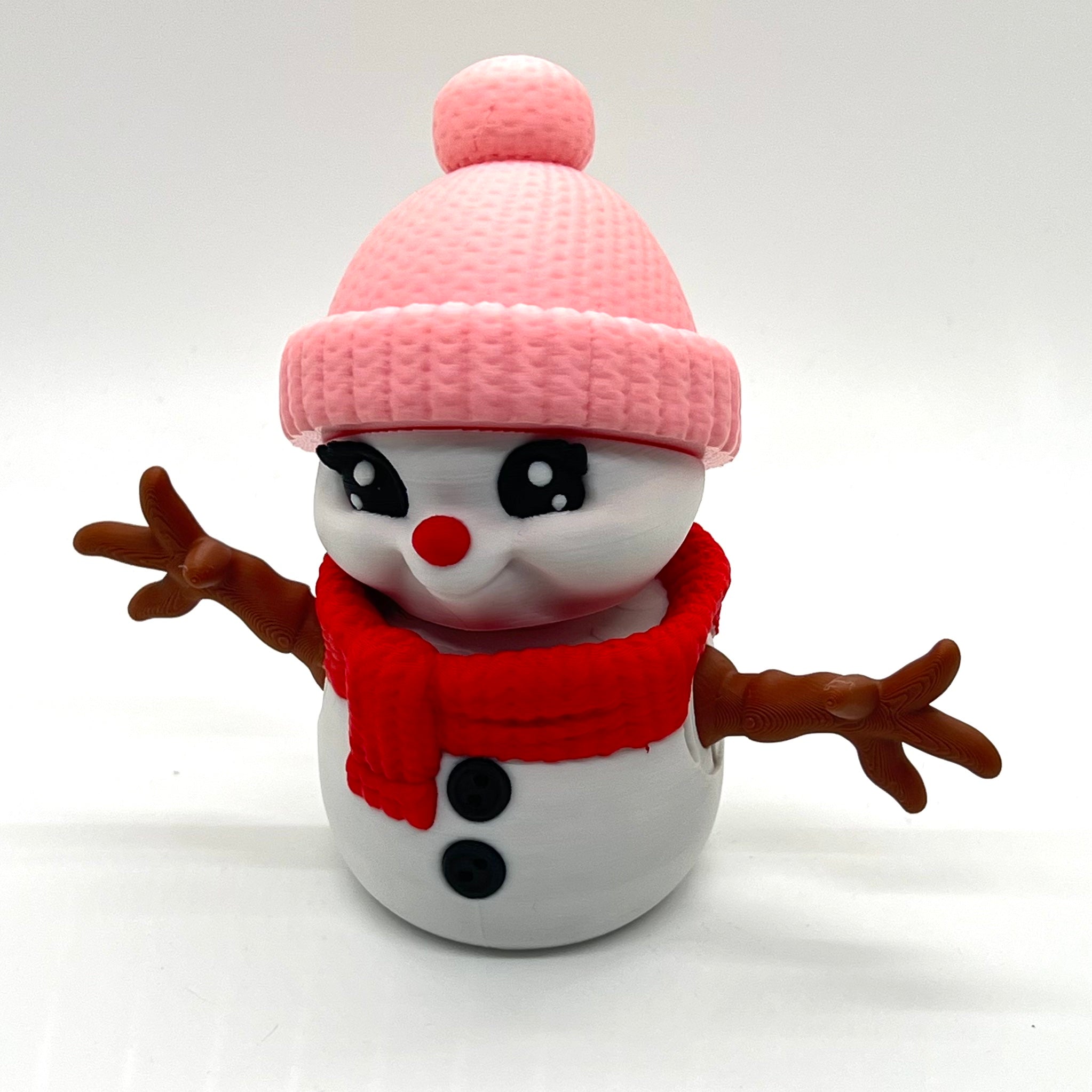 Beautiful 4.5" Snowman Christmas Holiday Decor- 3d Printed Figurine by Gnarly Novelties Prints