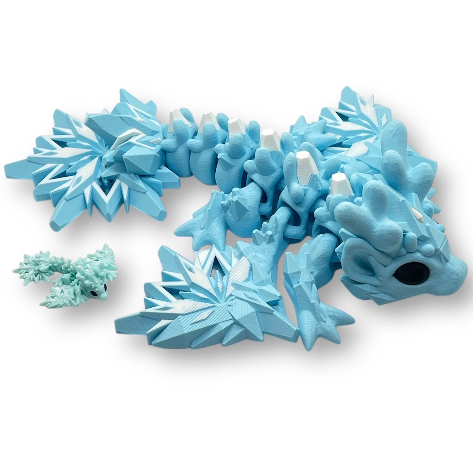 Magical 5" or 11.5" Snowflake Dragon - Articulated 3D Printed Animal Figurine Plastic Decorative Decor Ornaments Nature