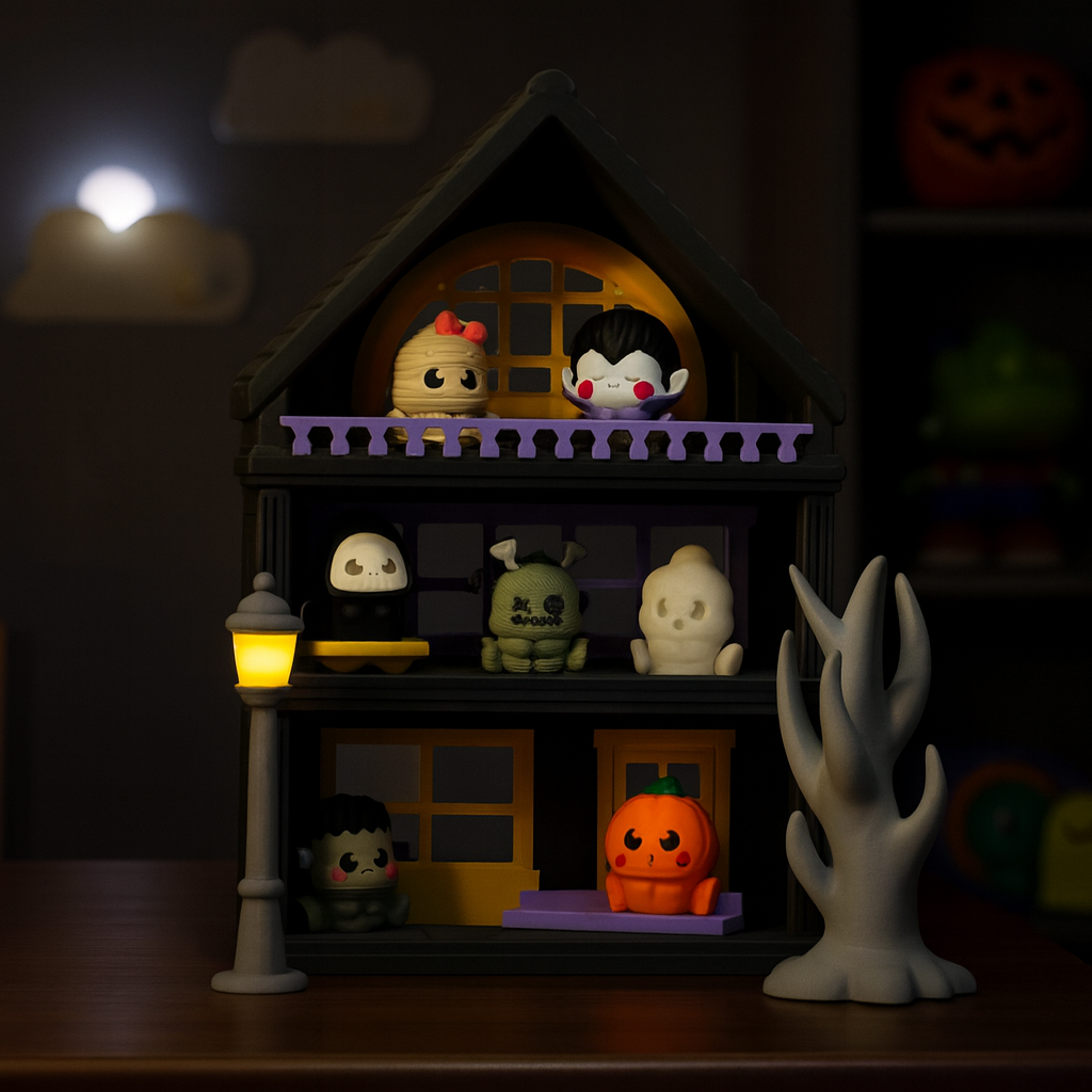 🎃 Adorable Peasy Peas & Friends – Spooky Edition | Articulated Halloween Figurines