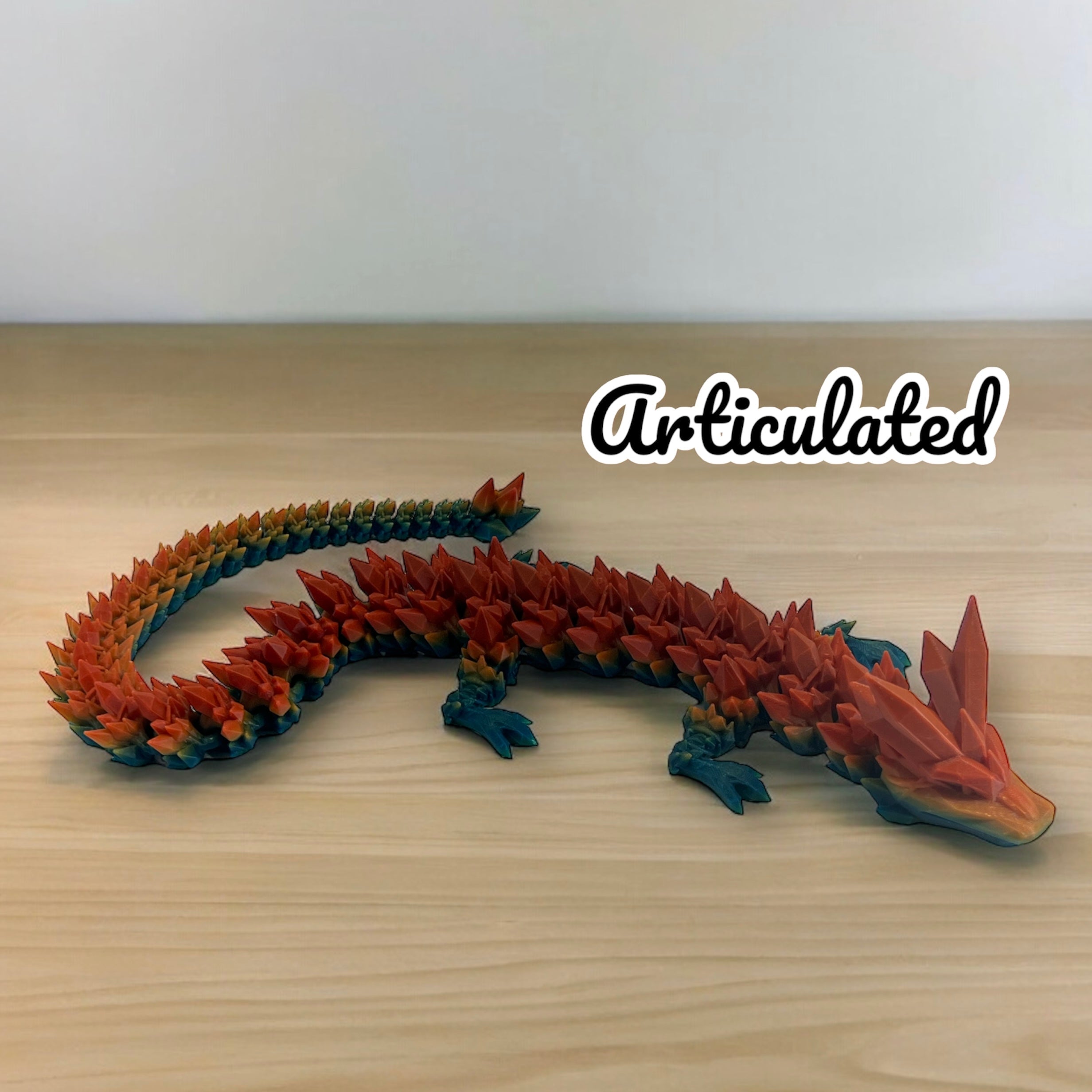 24" Articulated Gemstone Dragon - (Cinderwing Design) 3d Printed Figurine Decor