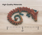 24" Articulated Gemstone Dragon - (Cinderwing Design) 3d Printed Figurine Decor