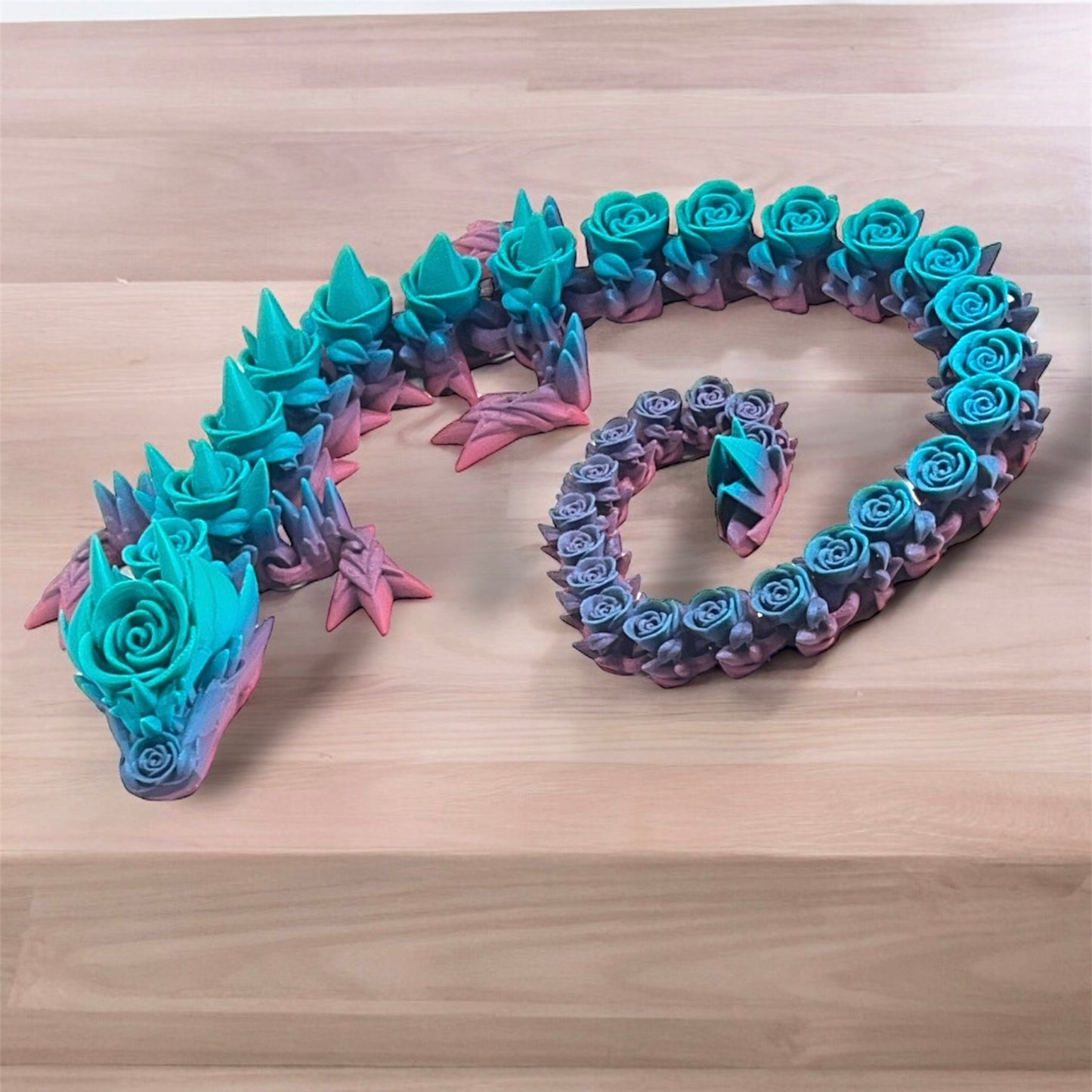 Majestic 24" Rose Dragon - 3d Printed Articulated Decor for Dragon Enthusiasts