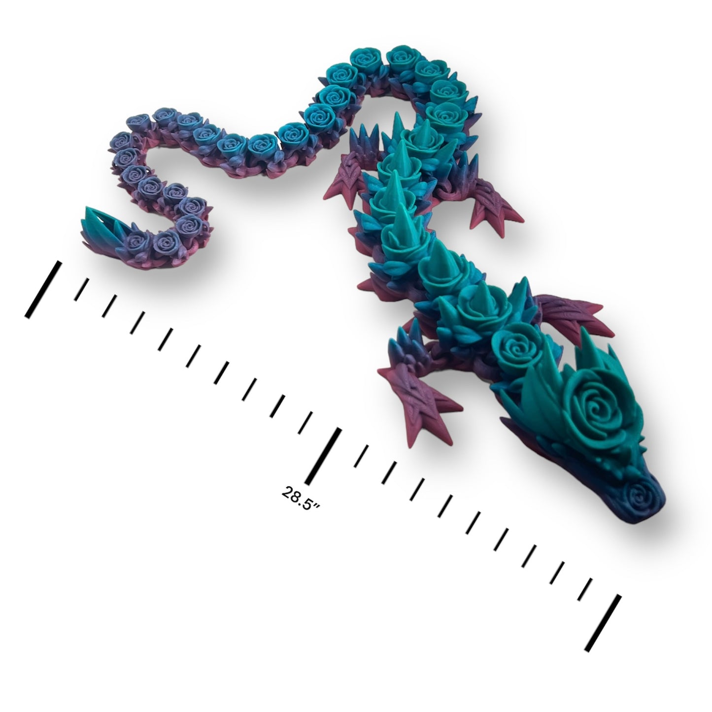 Majestic 24" Rose Dragon - 3d Printed Articulated Decor for Dragon Enthusiasts