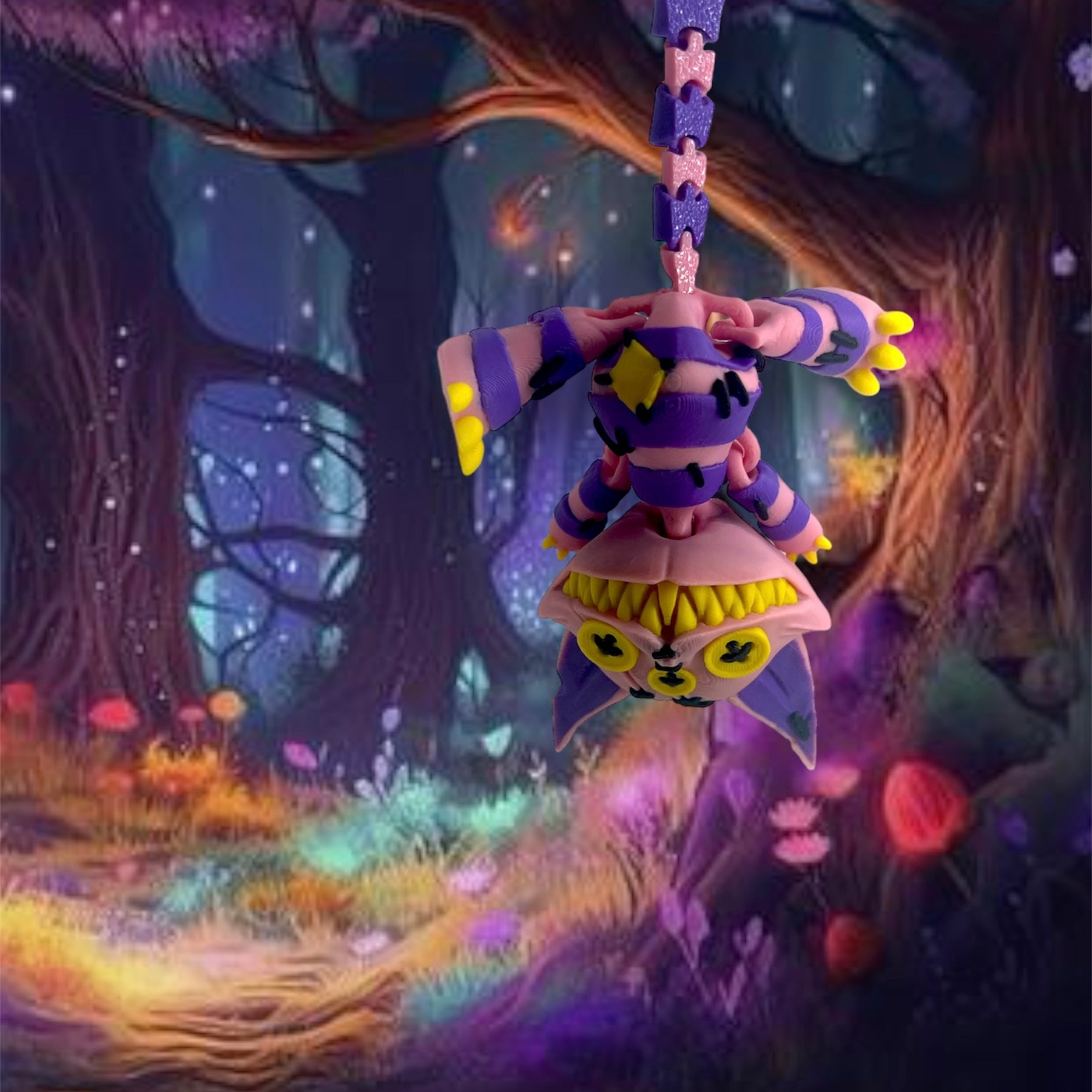 Twisted Wonderland Series - 8.5" Cheshire Cat - Articulated 3d Printed Figurine Decor