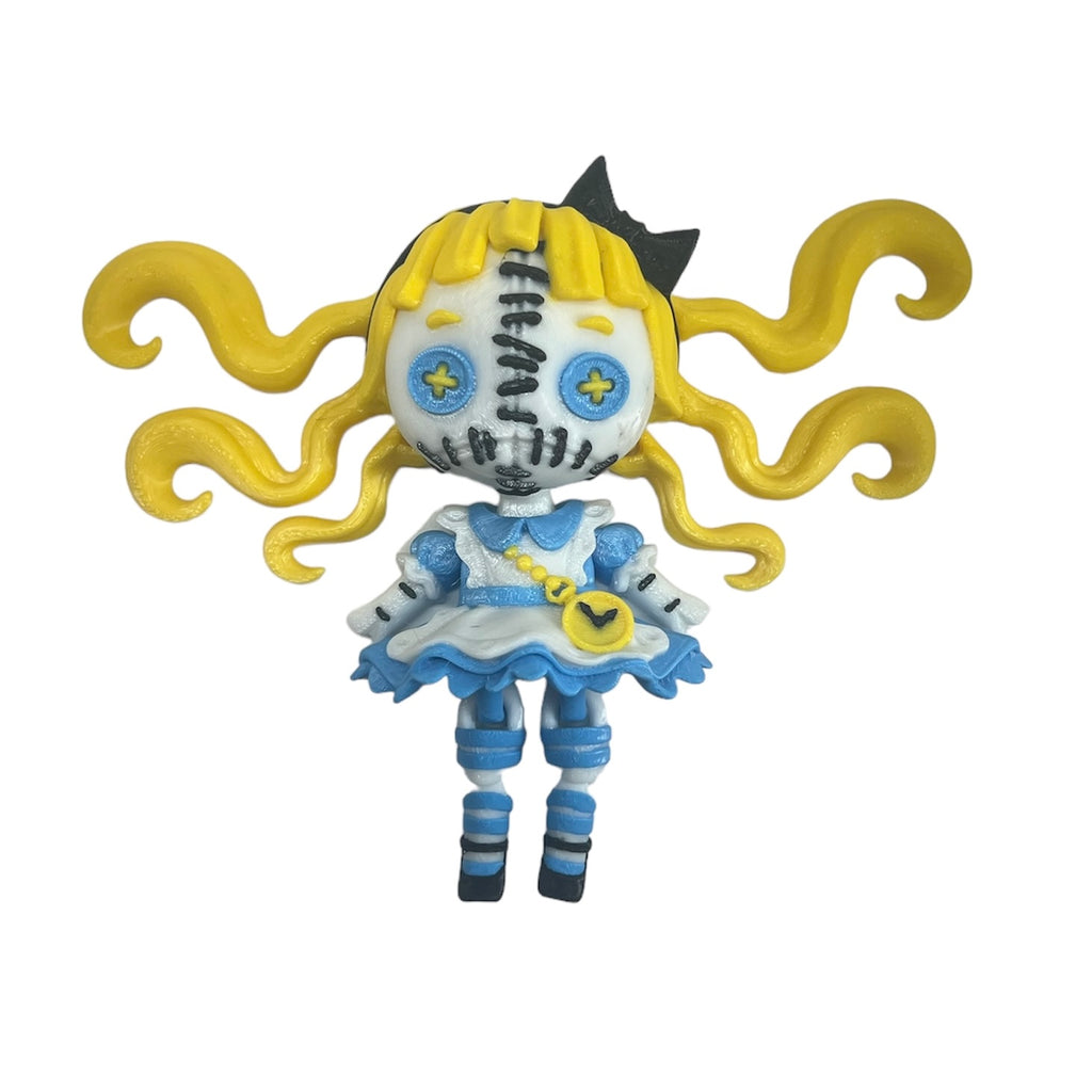 8 Piece Twisted Wonderland Set - Alice, Cheshire, Mad Hatter & White Rabbit with Accessories 3d Printed, Articulated, Decor