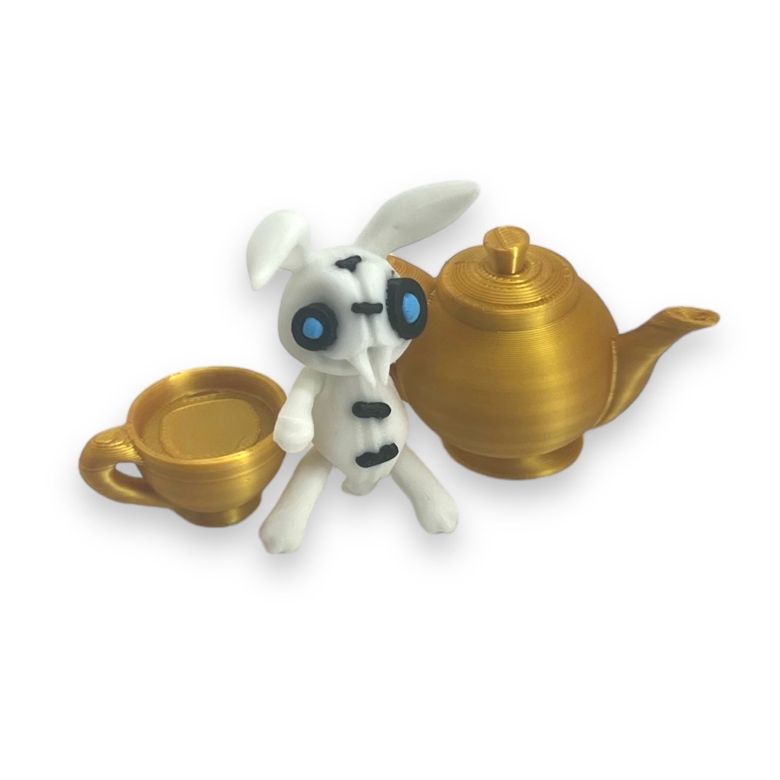 8 Piece Twisted Wonderland Set - Alice, Cheshire, Mad Hatter & White Rabbit with Accessories 3d Printed, Articulated, Decor