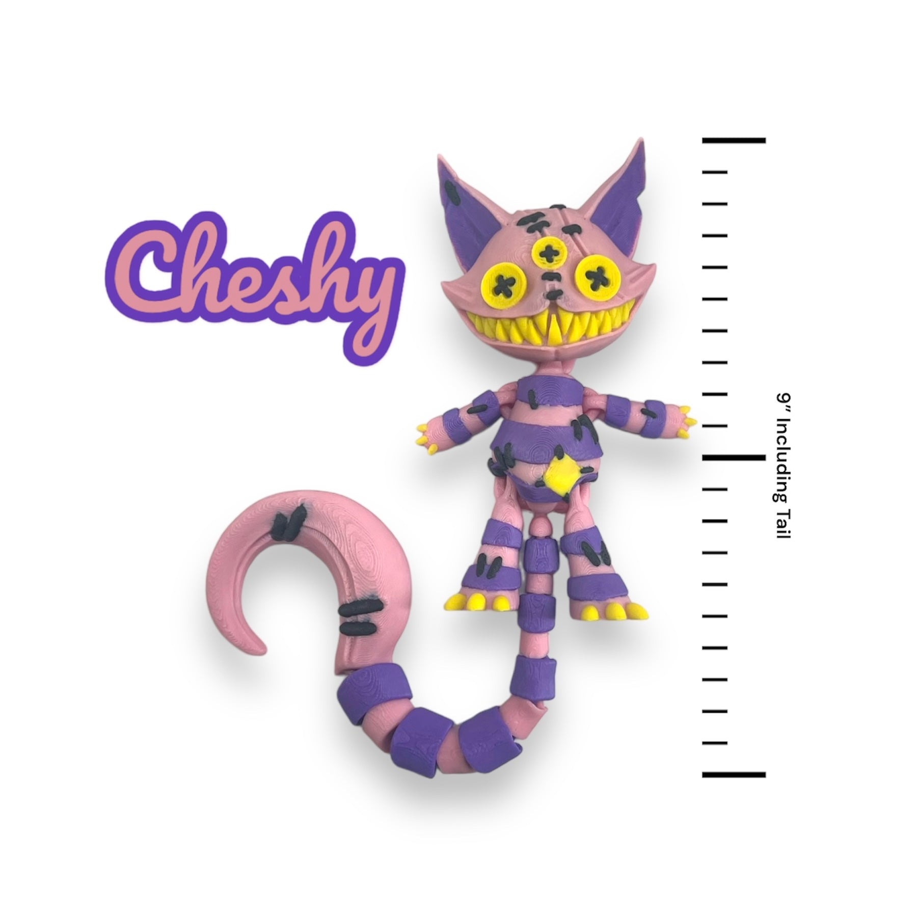 Twisted Wonderland Series - 8.5" Cheshire Cat - Articulated 3d Printed Figurine Decor