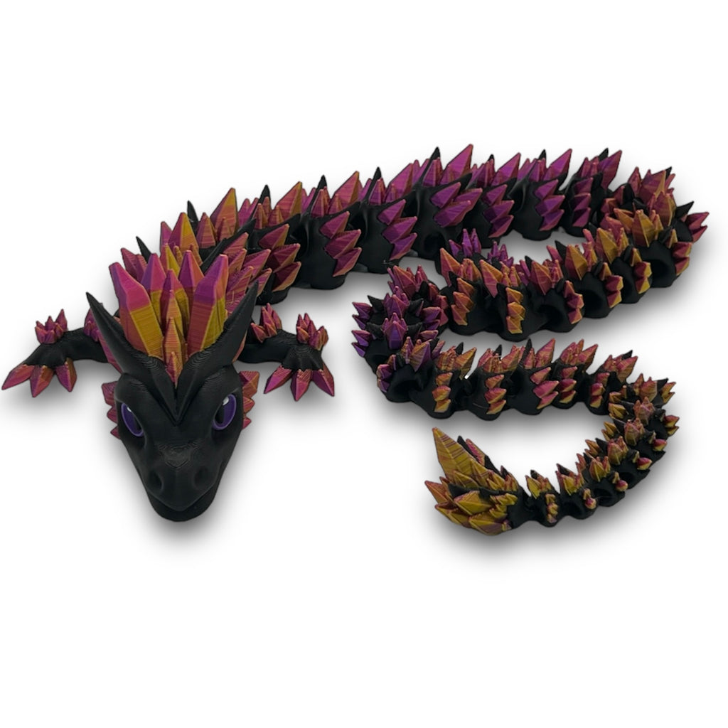 24" Articulated Gemstone Dragon - (Saber Design) 3d Printed Figurine