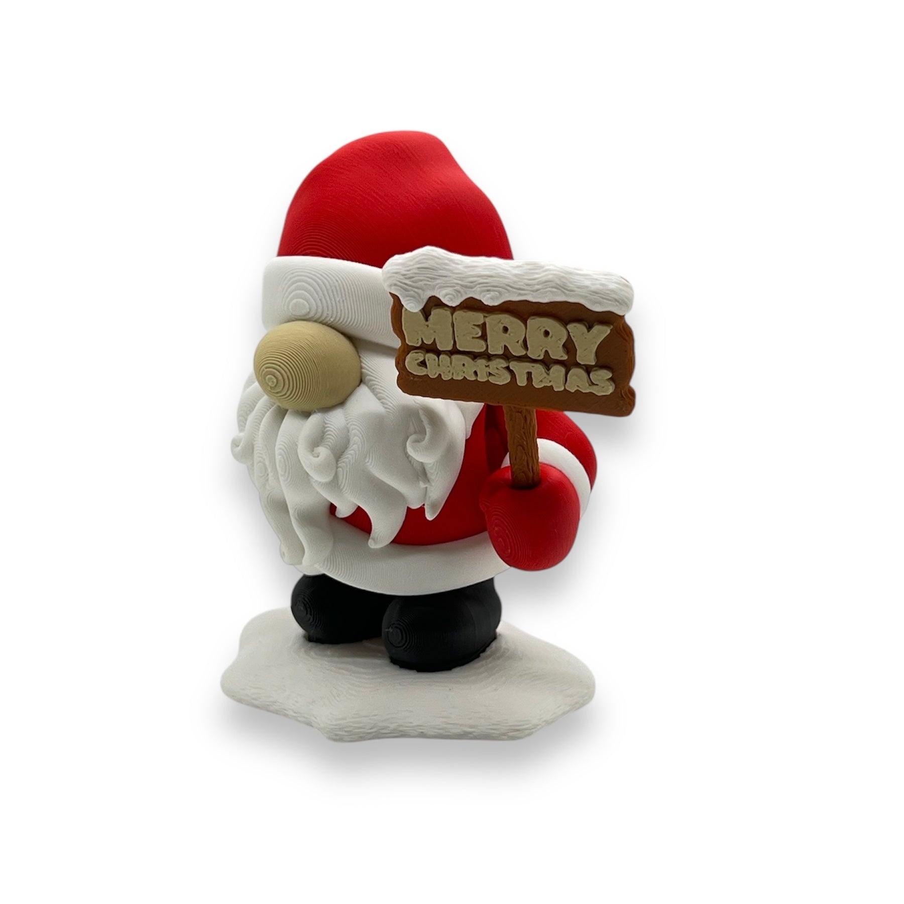 Whimsical 4" Santa Gnome Holiday Decor- 3d Printed Figurine by Gnarly Novelties Prints