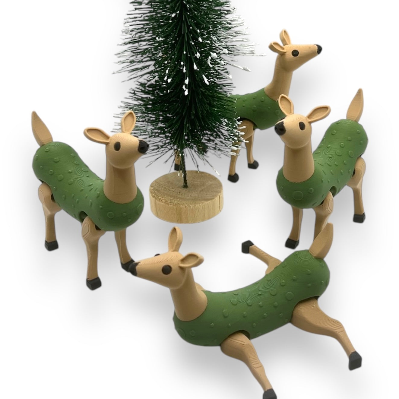 Standing 4.5" Dill (Pickle) Doe - Articulated 3d Printed Decor