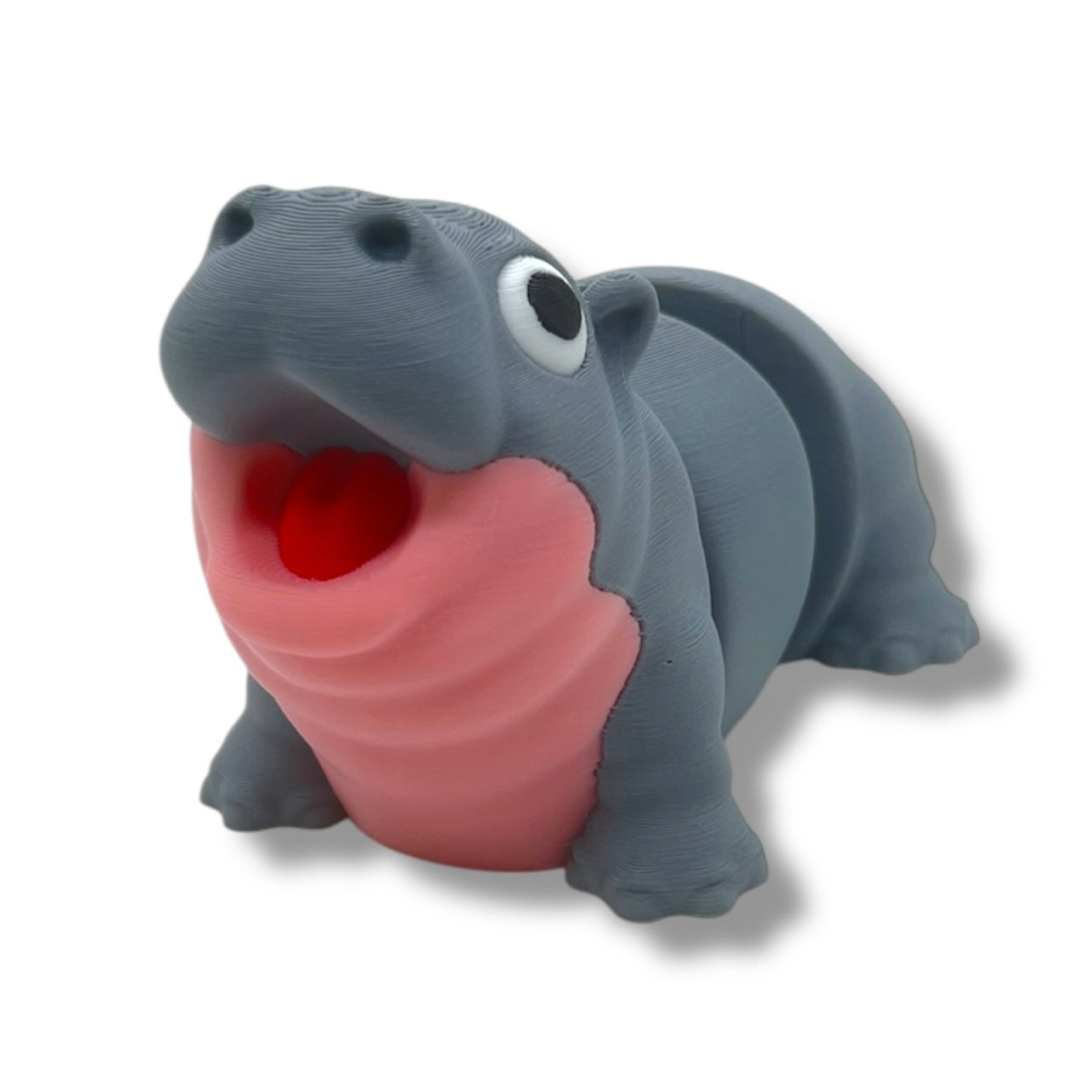 Adorable 4" Moo Deng Baby Hippo - Articulated 3d Printed Decor