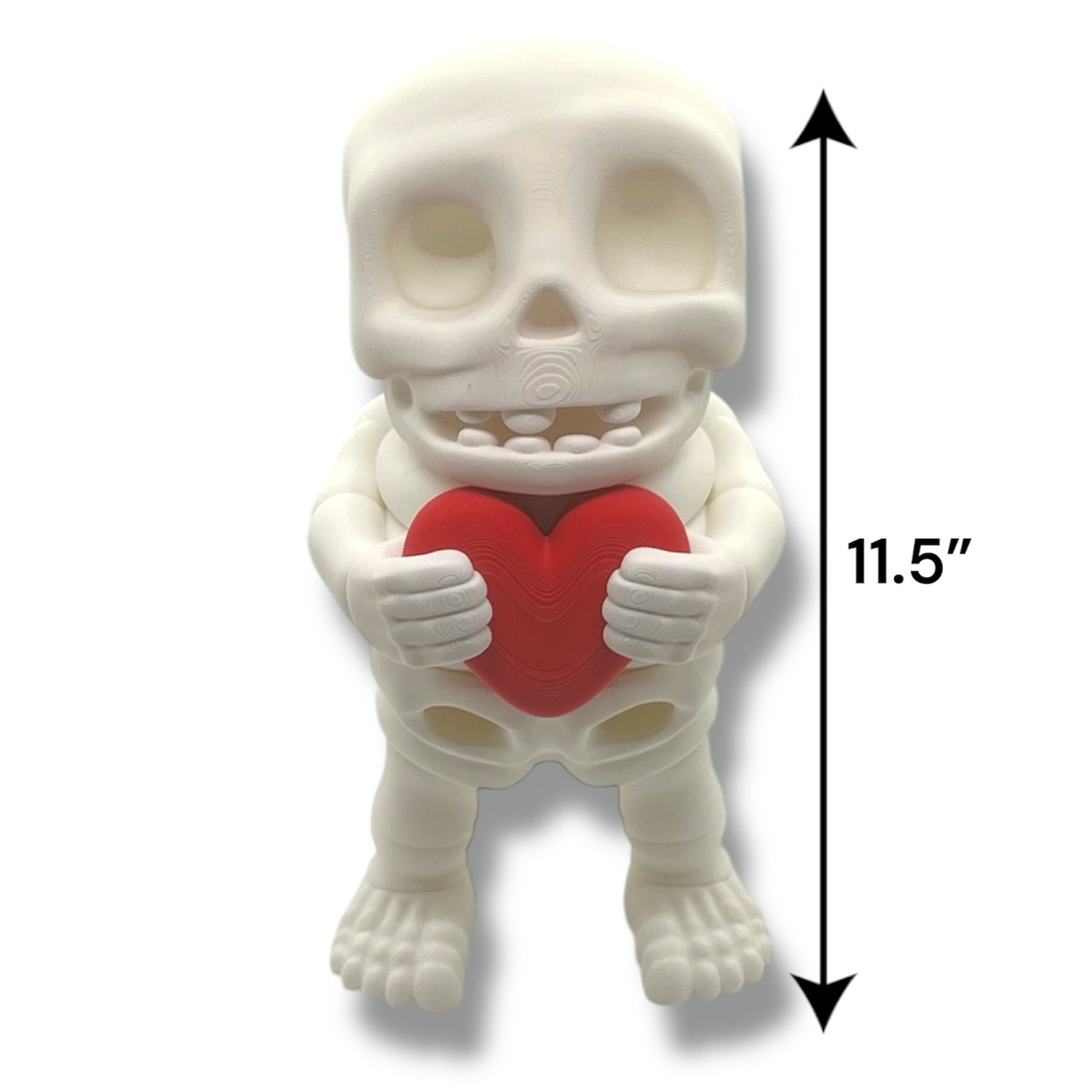 CHONKZ - Giant 11.5" Skeleton Holding a Heart - Articulated High-Quality 3D Printed Animal Figurine
