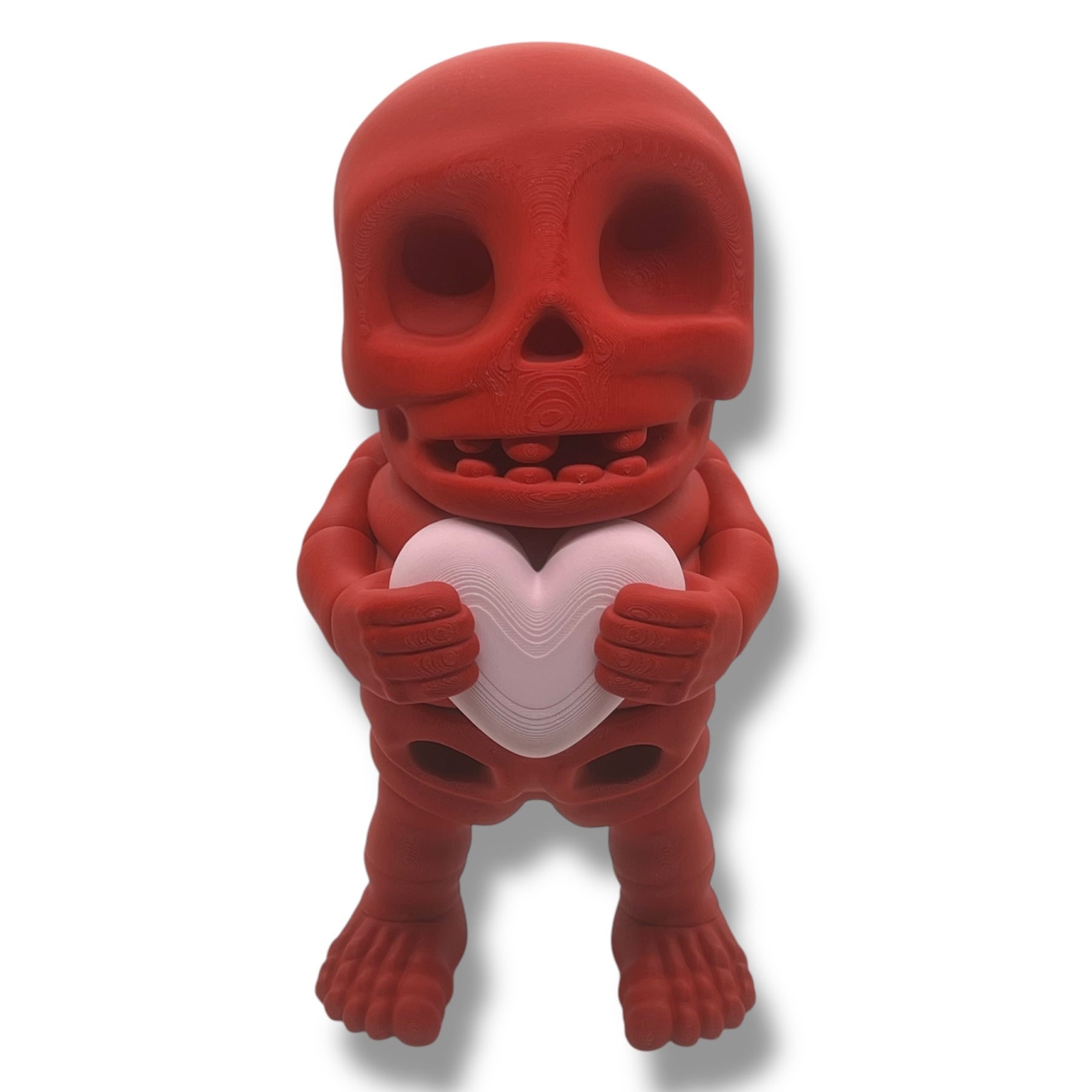 4" Skeleton Holding a Heart - Articulated High-Quality 3D Printed Animal Figurine