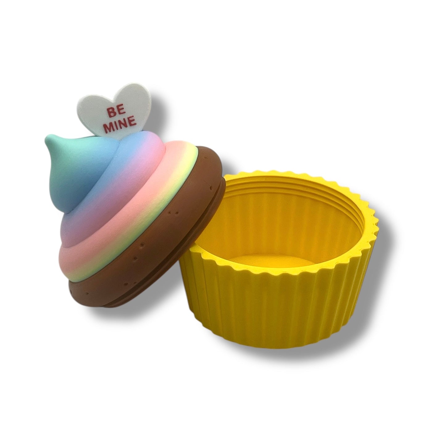 Adorable 4.5" Valentines Cupcake Container - 3d Printed Holiday Decor