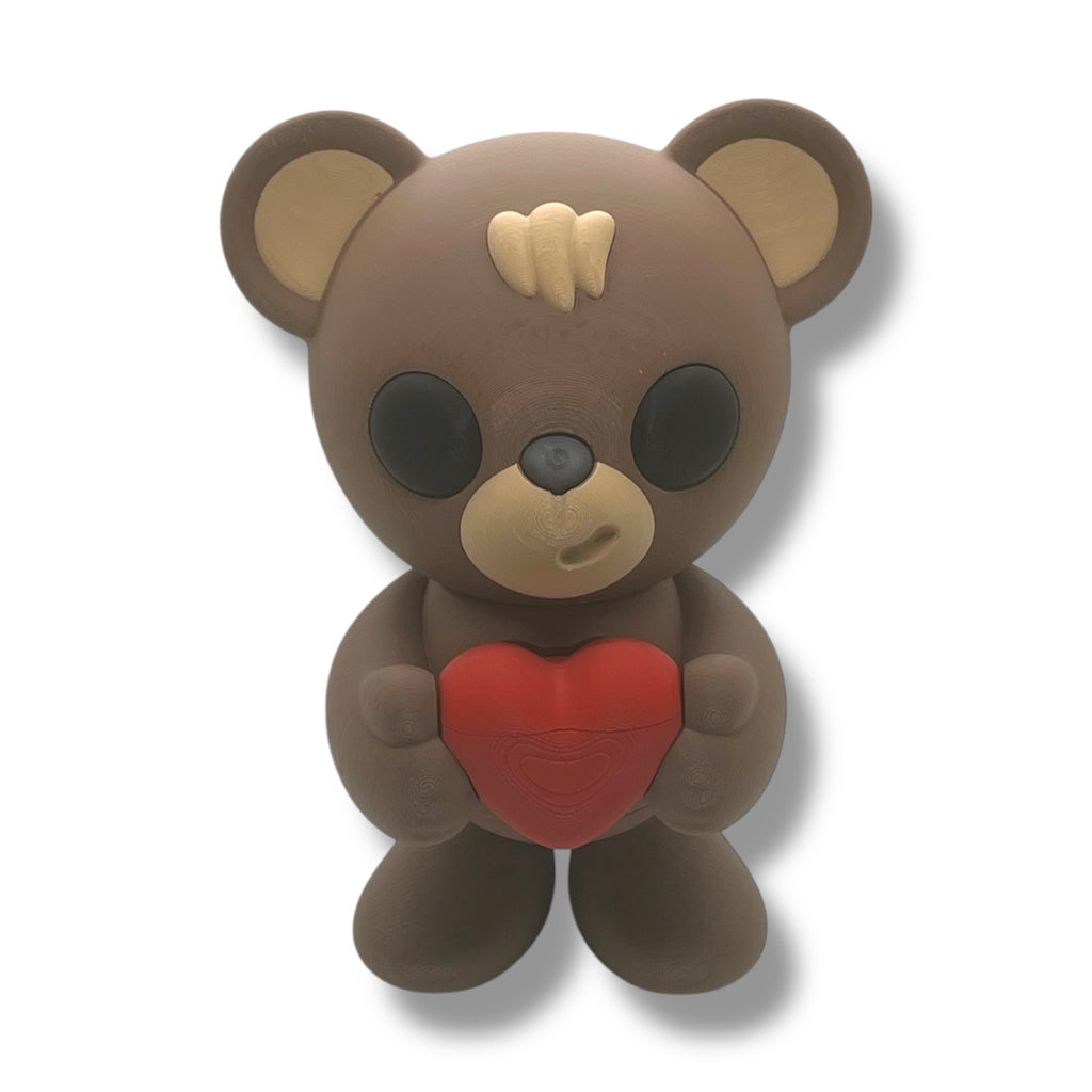 CHONKZ - Giant 10" Valentines Bear Holding a Heart Container- Articulated High-Quality 3D Printed Animal Figurine