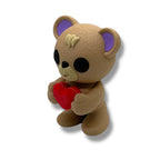 4" Fuzzy Valentines Bear Holding a Heart - Articulated High-Quality 3D Printed Animal Figurine