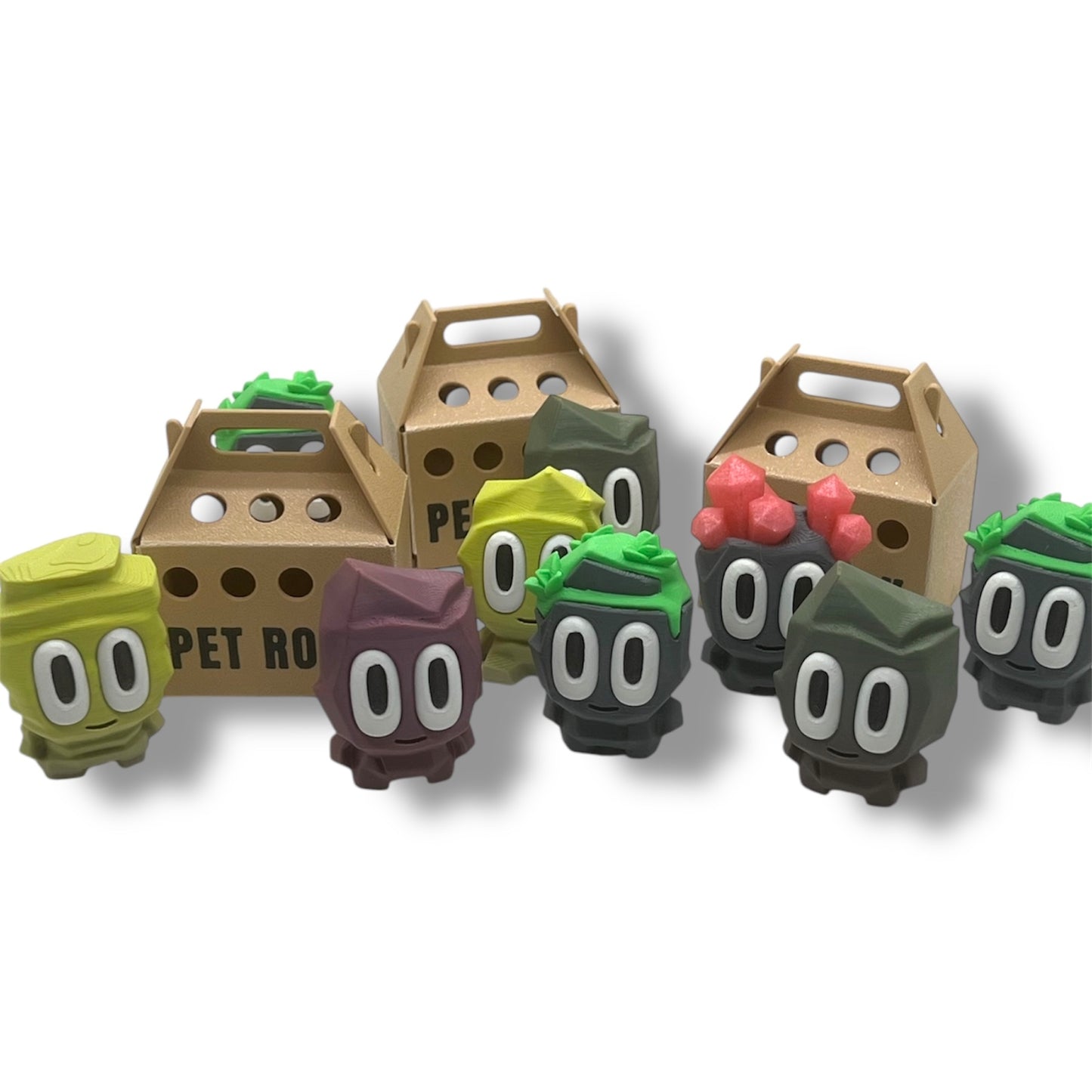 Adorable Pet Rock with Carrier - 3d Printed Figurine Decor