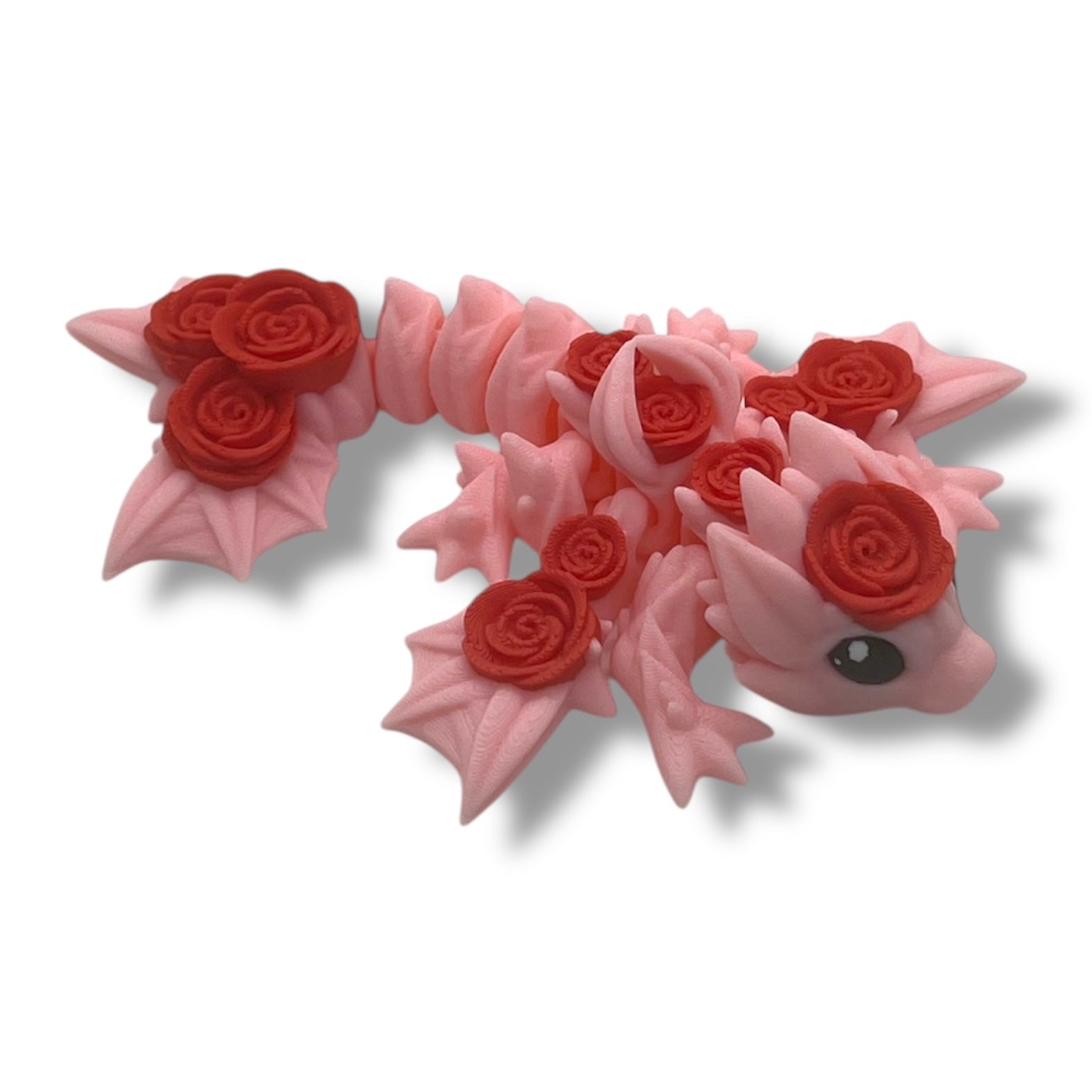 Lovely 5" Tiny Rose Dragon - Articulated 3D Printed Animal Figurine Plastic Decorative Decor Ornaments Nature