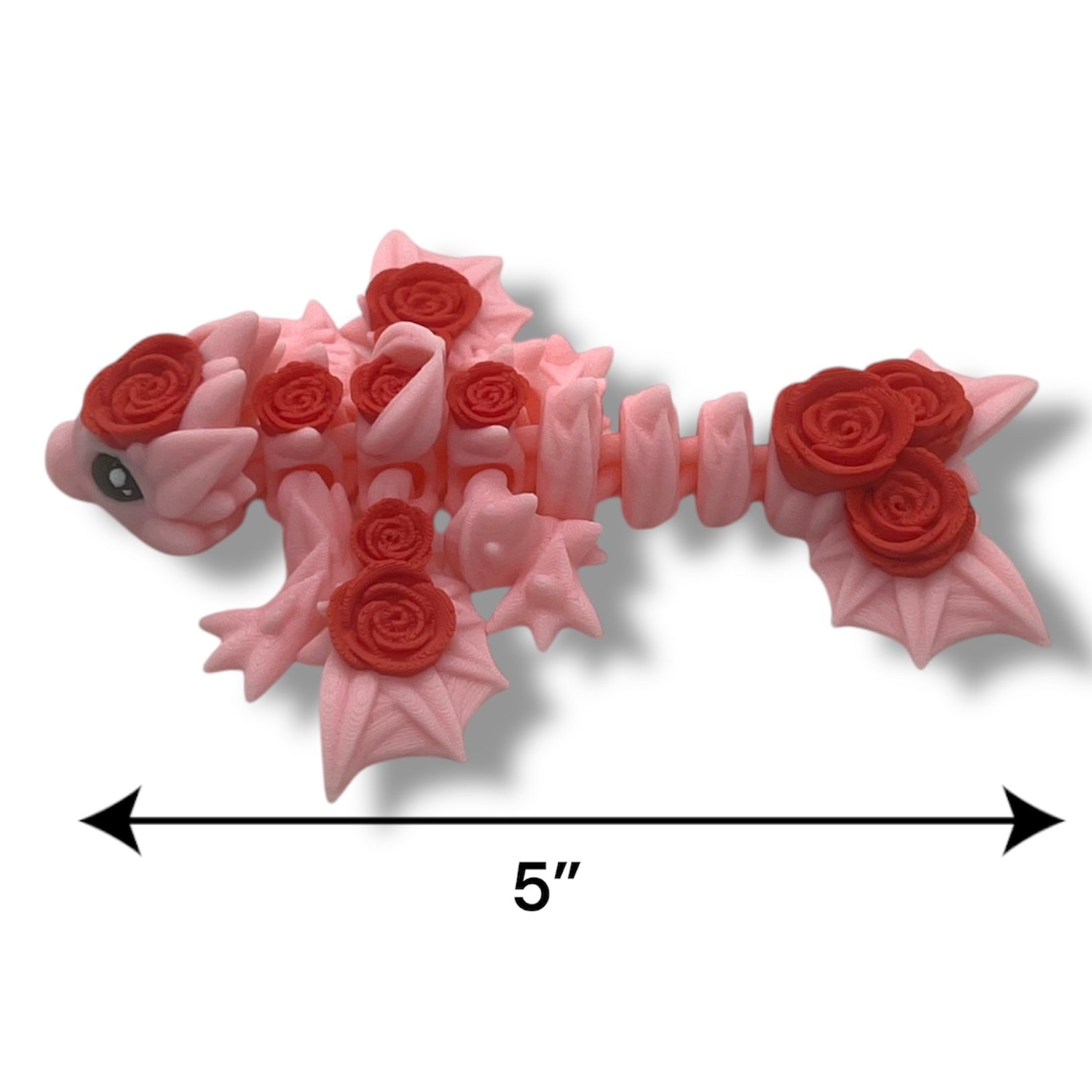 Lovely 5" Tiny Rose Dragon - Articulated 3D Printed Animal Figurine Plastic Decorative Decor Ornaments Nature