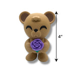 4" Valentines Bear Holding Flowers - Articulated High-Quality 3D Printed Animal Figurine