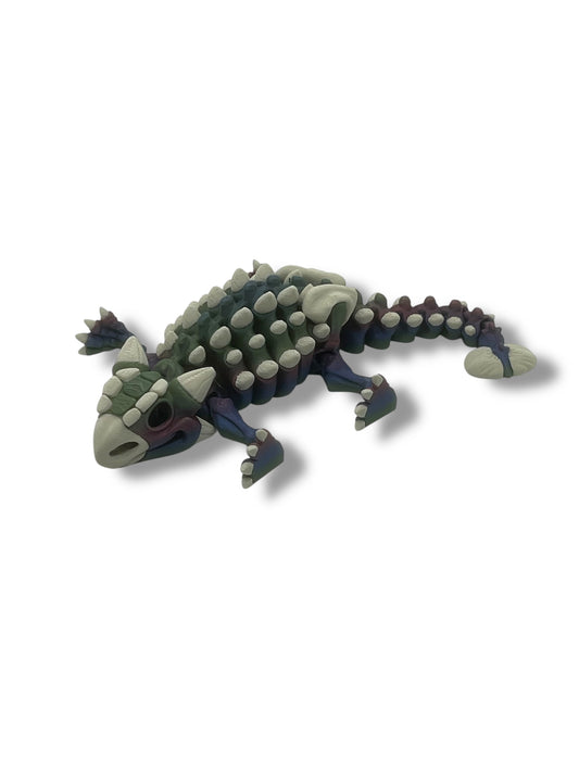 8" Ankylosaurus Dinosaur Skeleton- 3d Printed Articulated Figurine Decor Gift
