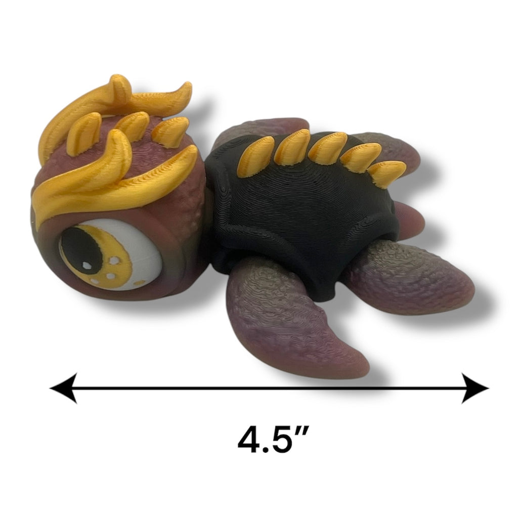 Beautiful 4.5" Dragon Turtle - 3d Printed Articulated Decor