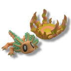 Enchanting Axolotl with Seaweed Bed - 3d Printed Articulated Decor