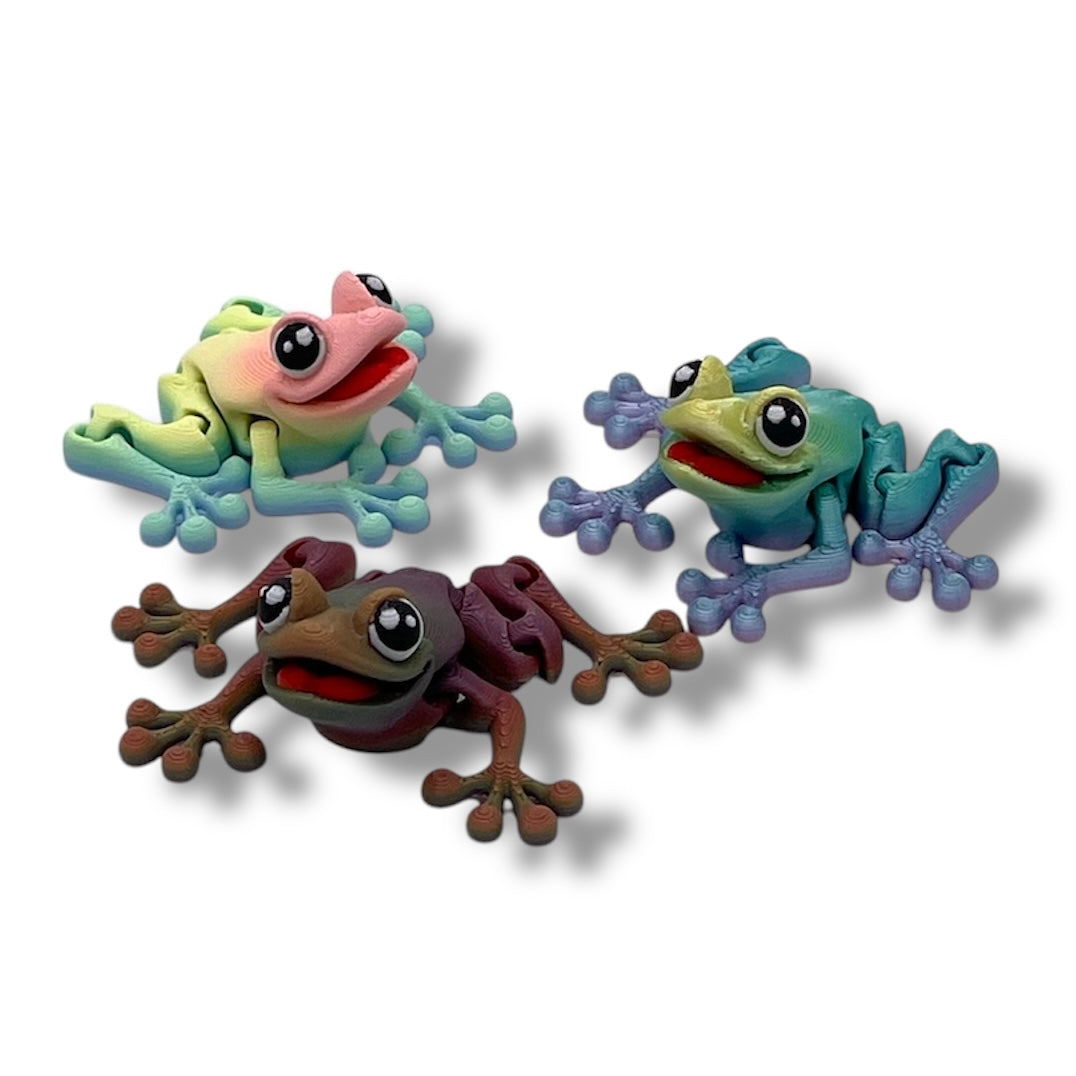 Pocket Pals Magnetic Tree Frog 3 Pack - 3d Printed Articulated Figurine Decor