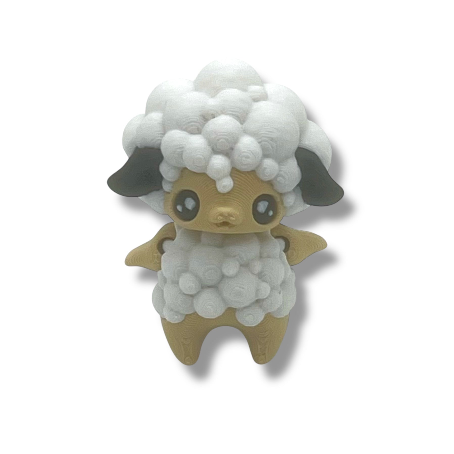 Whimsical Clicky Pasture with Hay Bale Clicker and Sheep Pixie - 3d Printed Articulated Set Desktop Decor