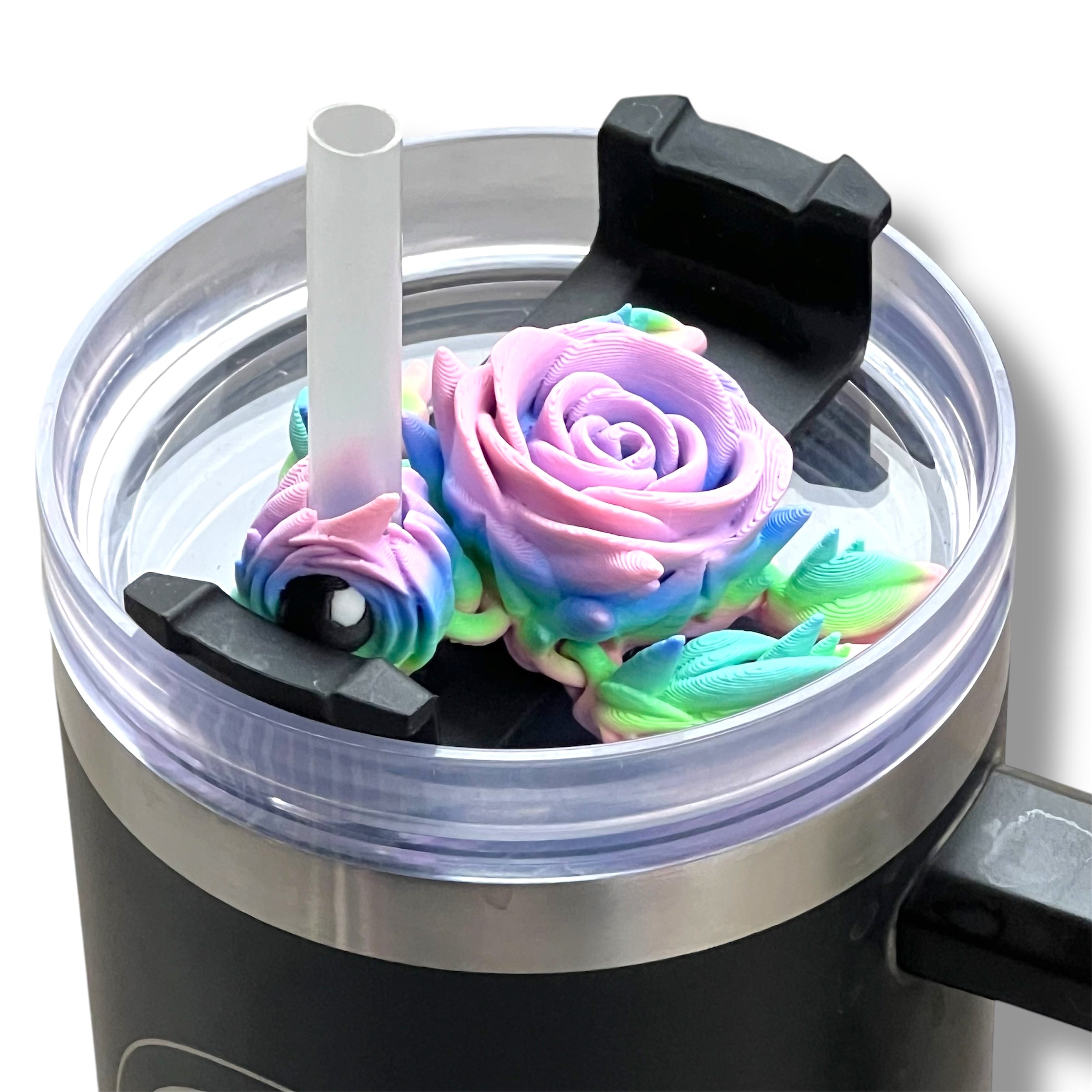 Insulated Cup Tumbler Toppers - 3d Printed Articulated Tumber Bling Straw Decor