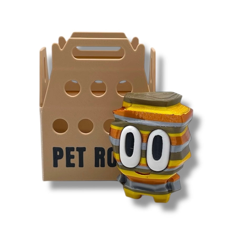 Adorable Pet Rock with Carrier - 3d Printed Figurine Decor