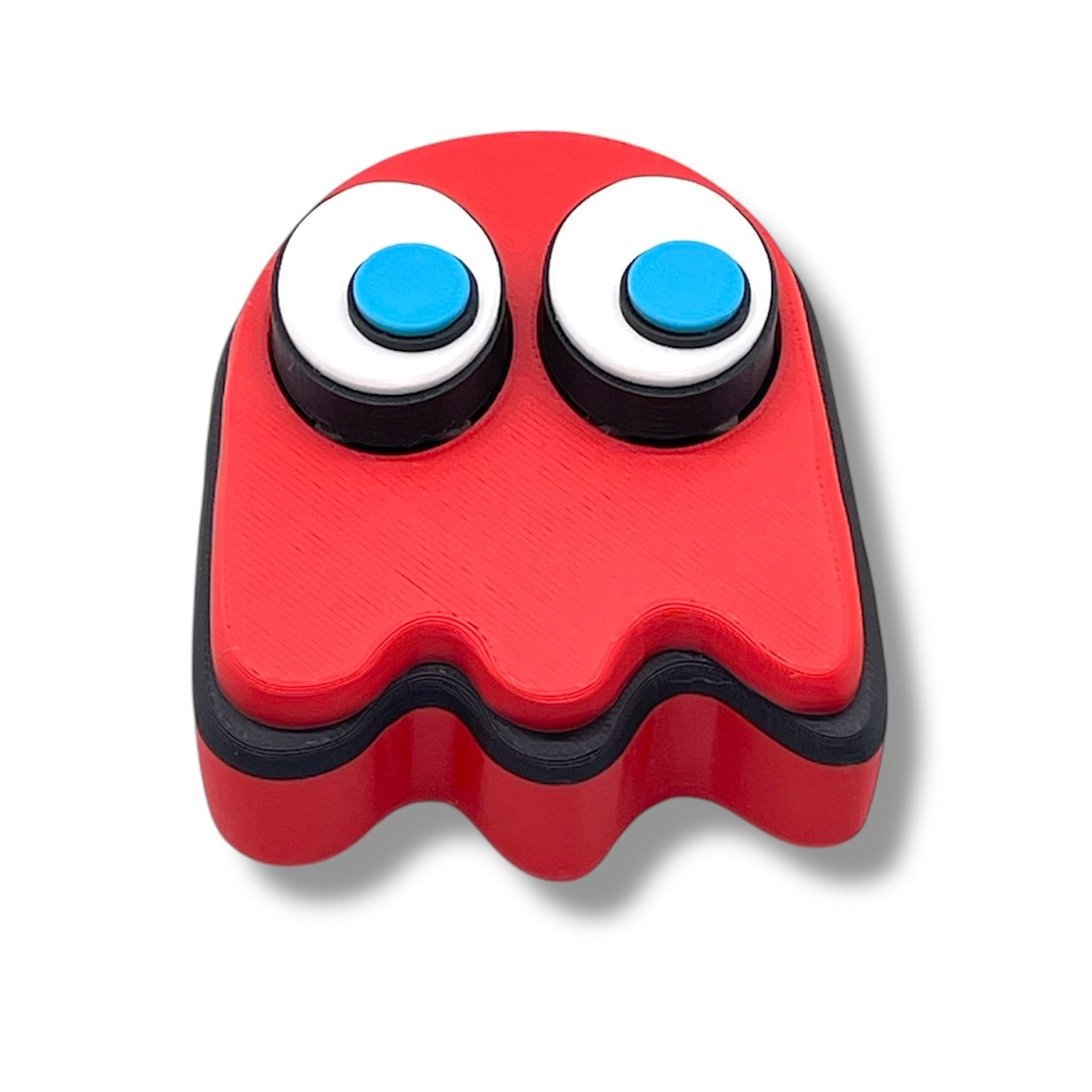 Retro Game Clicky Ghost with Magnetic Back - 3d Printed Articulated Set Desktop Decor
